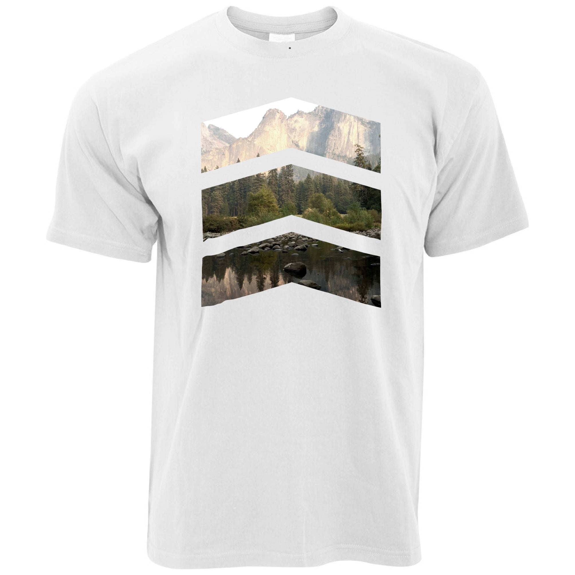 Mountain Landscape Chevrons T Shirt