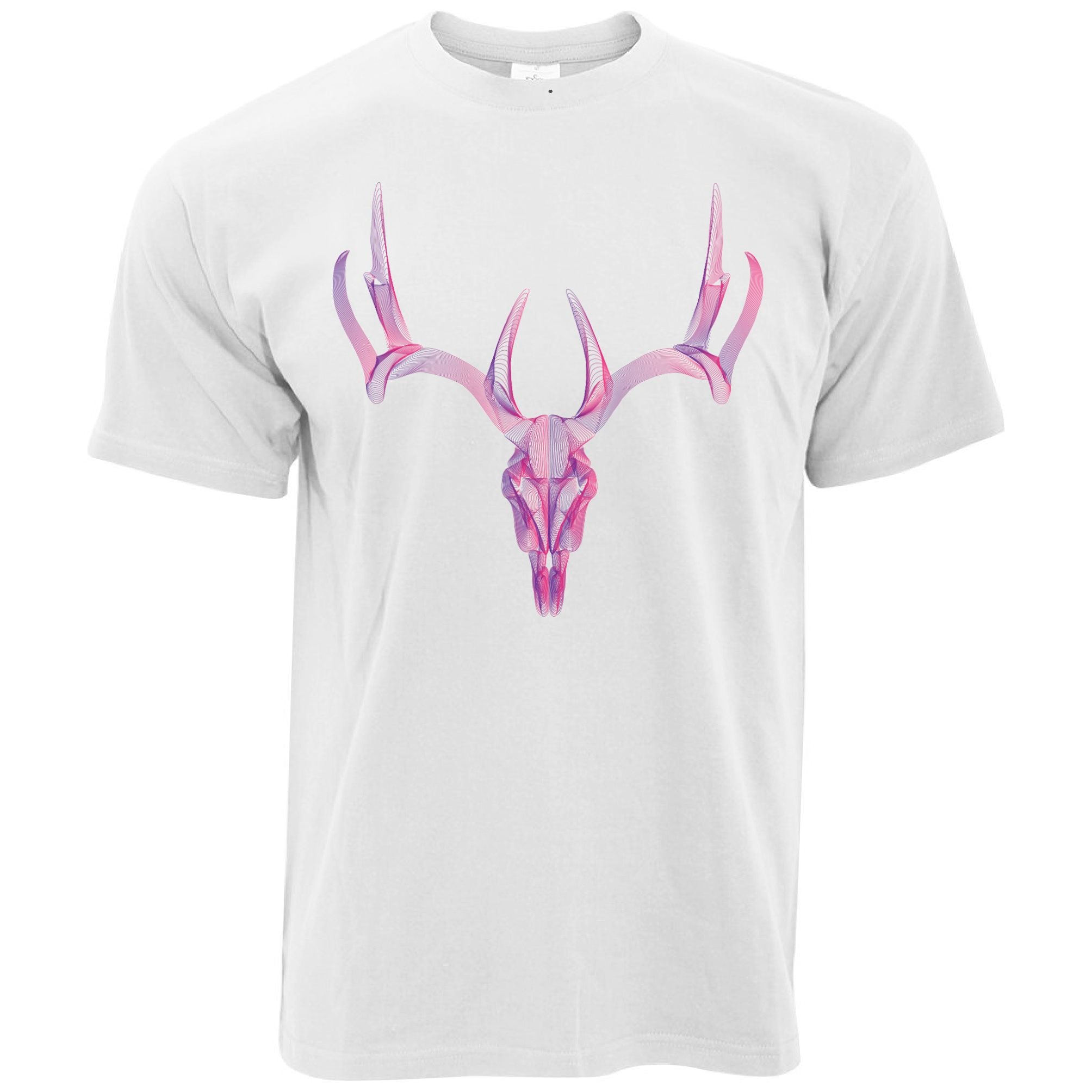 Wireframe Art T Shirt Geometric Stag Skull Graphic