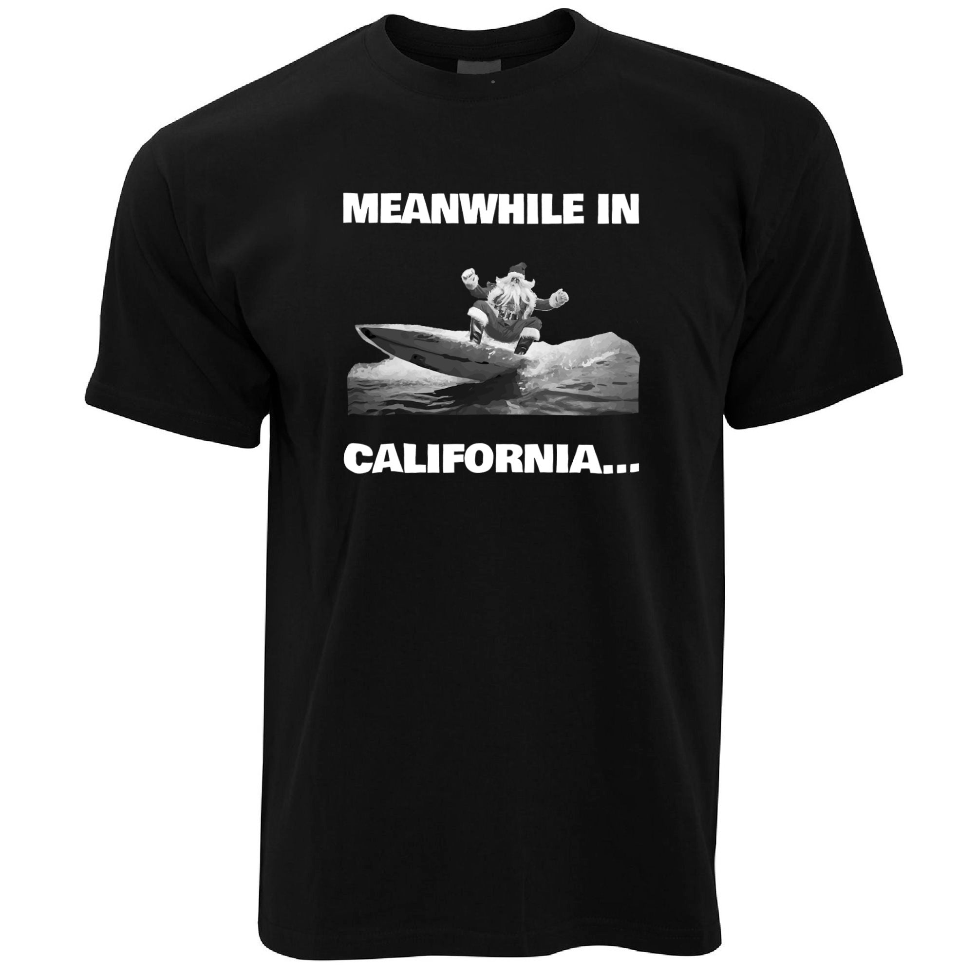 Joke Christmas T Shirt Meanwhile in California Santa