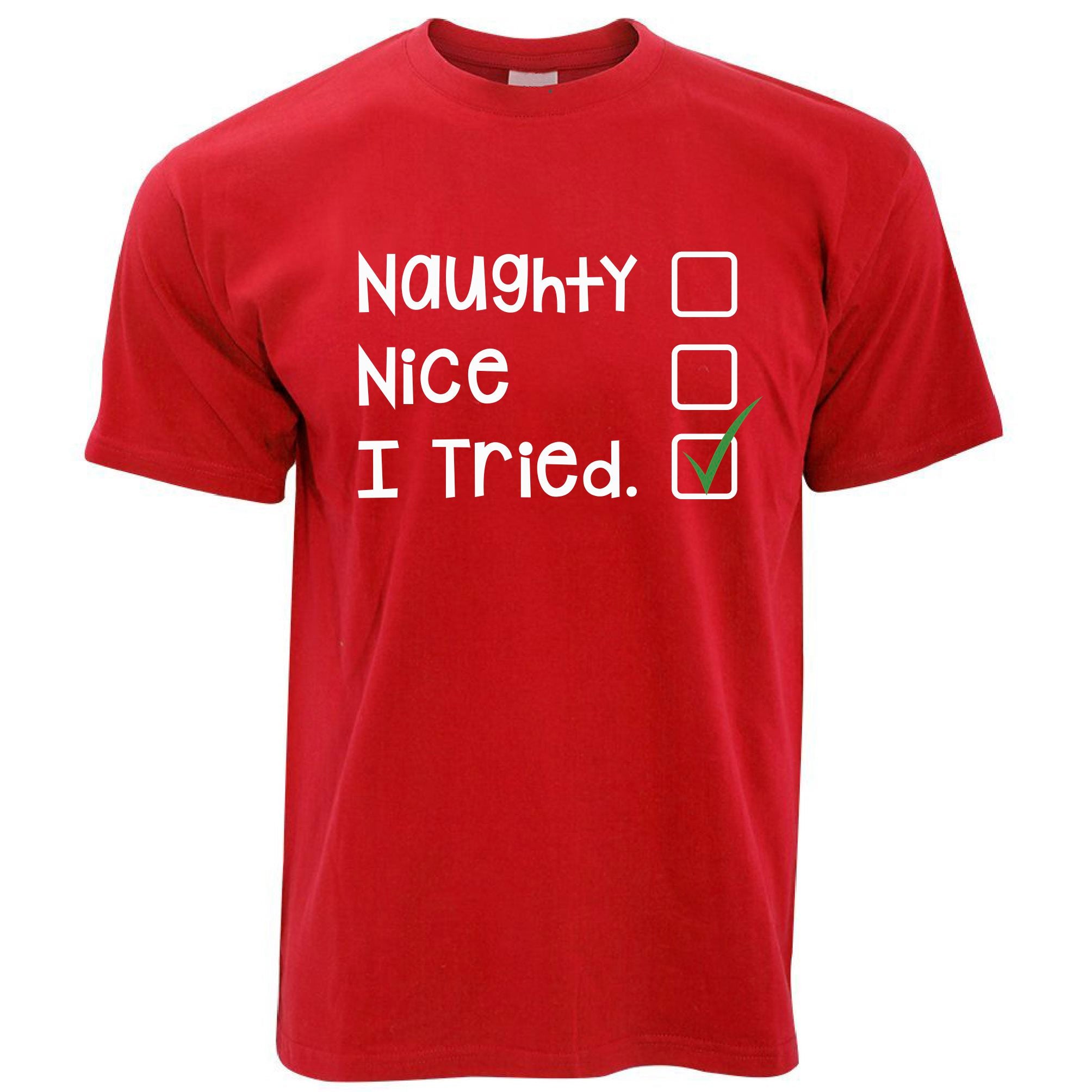 Naughty, Nice, I Tried Santa's List Christmas T Shirt