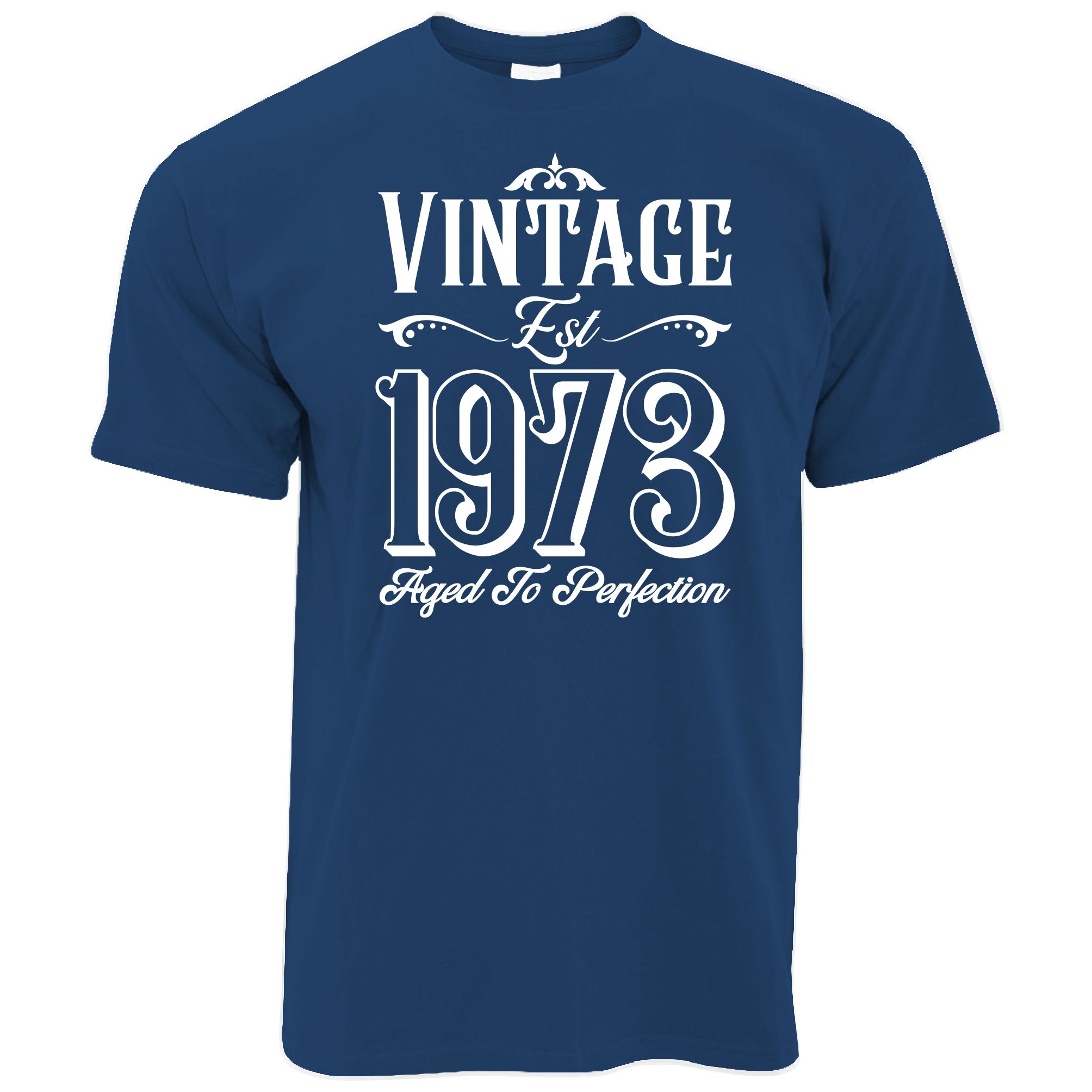 50th Birthday T Shirt Vintage 1973, Aged To Perfection