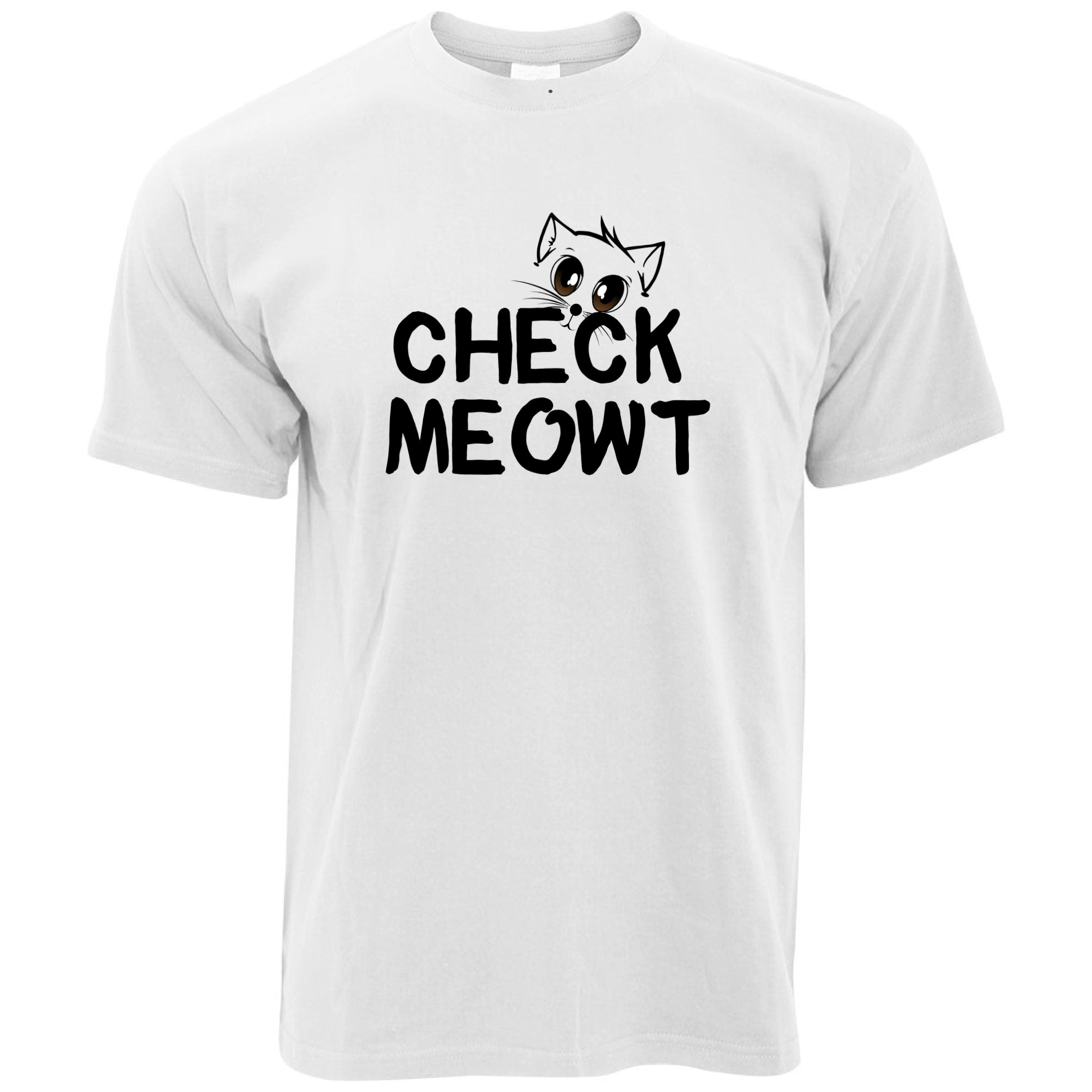 Novelty Pet T Shirt Check Meowt Cat Slogan