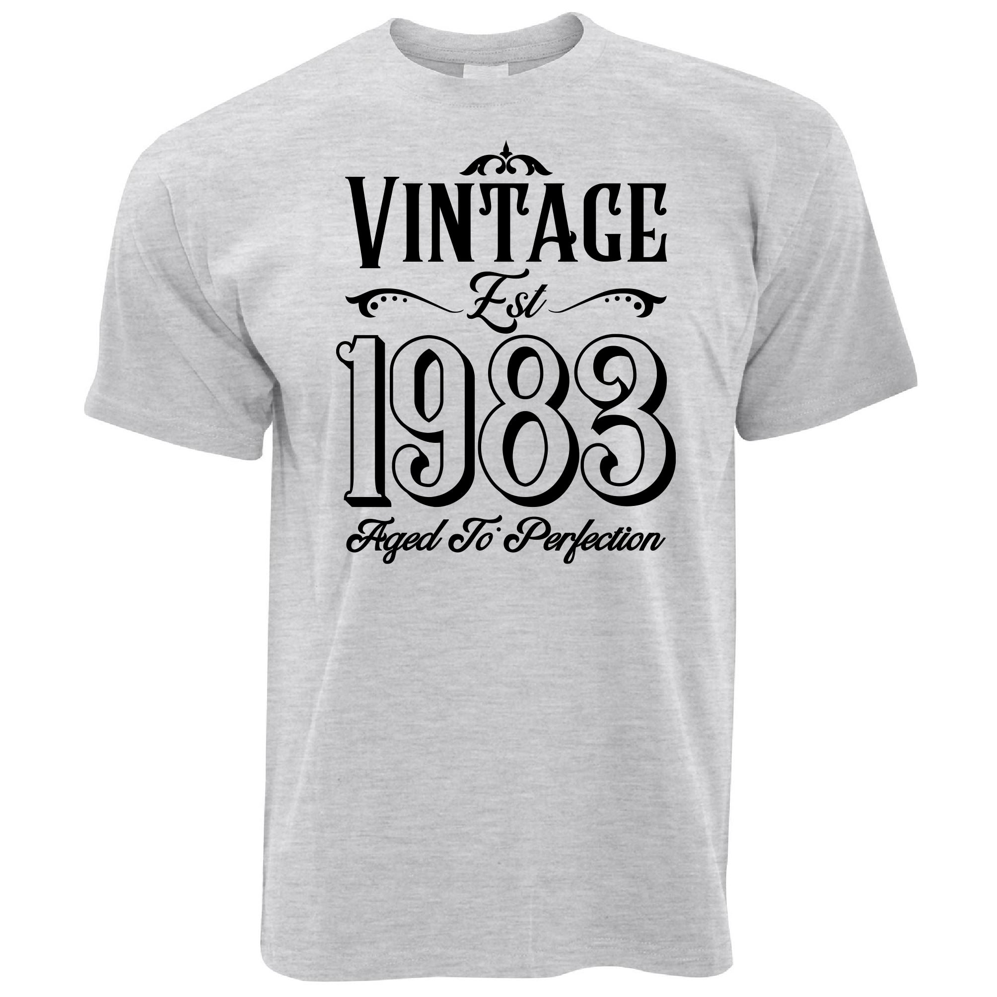 40th Birthday T Shirt Vintage 1983, Aged To Perfection