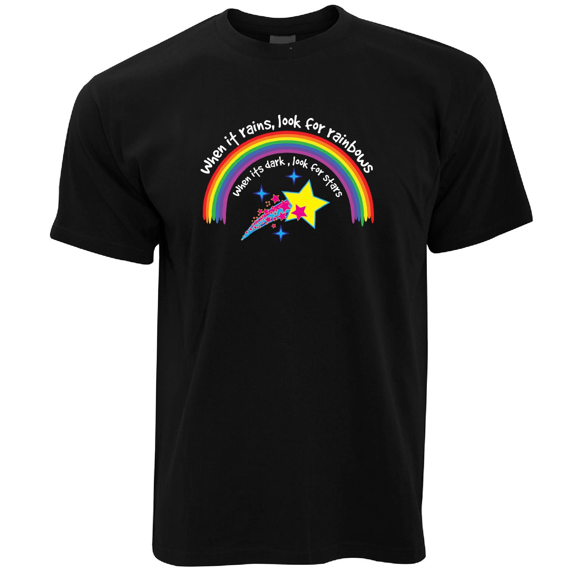 Inspirational T Shirt When It Rains, Look For Rainbows