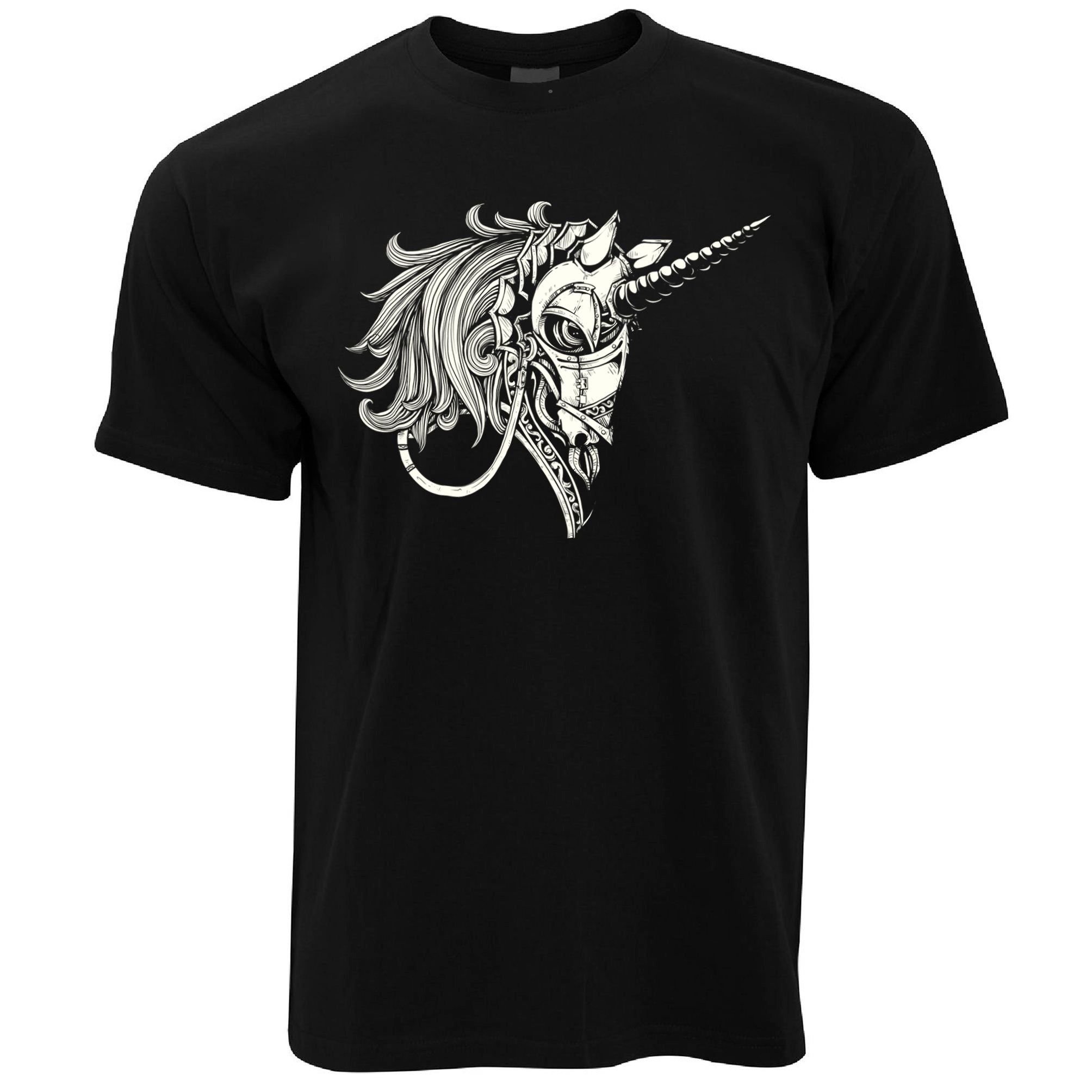 Gothic Art Armoured Unicorn T Shirt