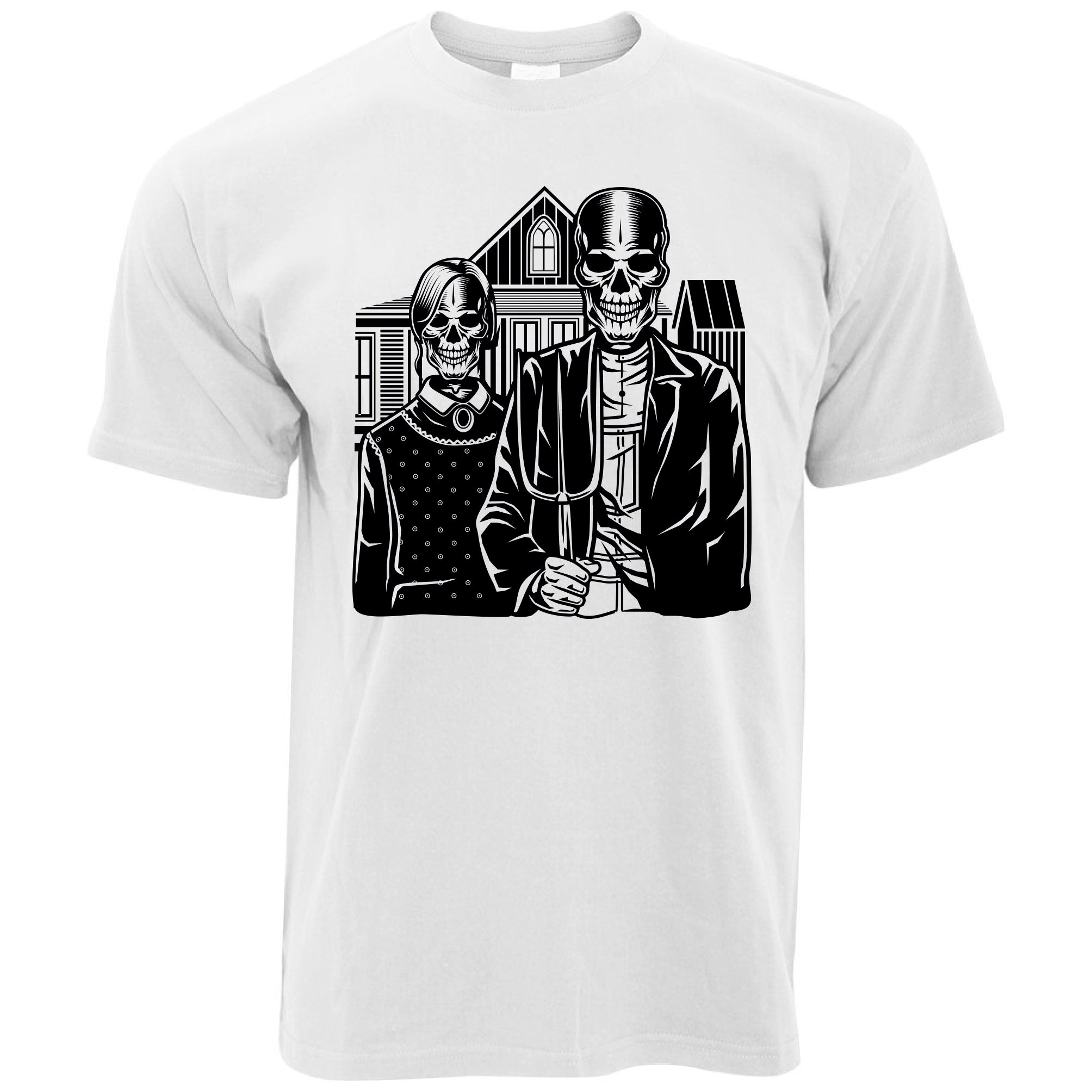 Skulls T Shirt Skeleton Gothic House in Eldon