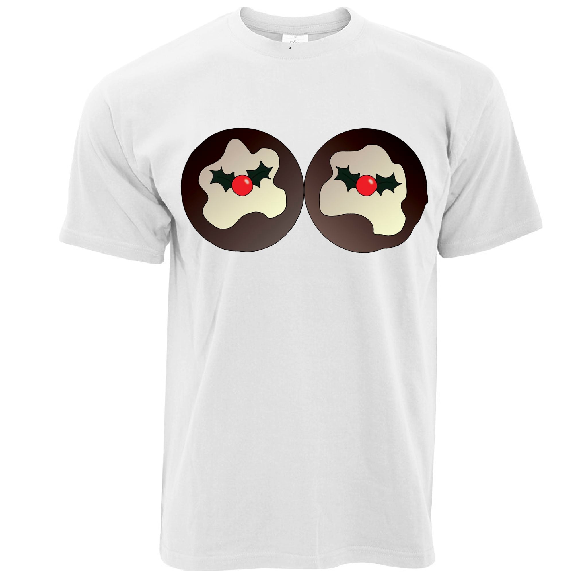 Rude Xmas T Shirt Christmas Pudding Breasts