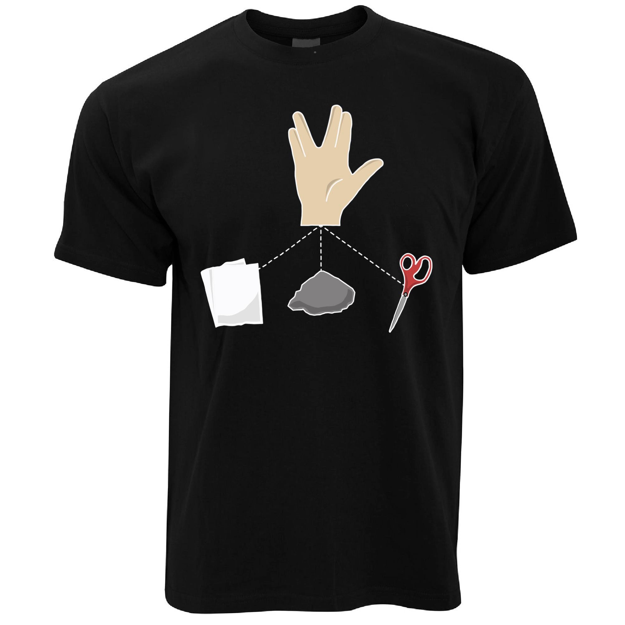 Nerdy T Shirt Rock, Paper, Scissors and Spock Game