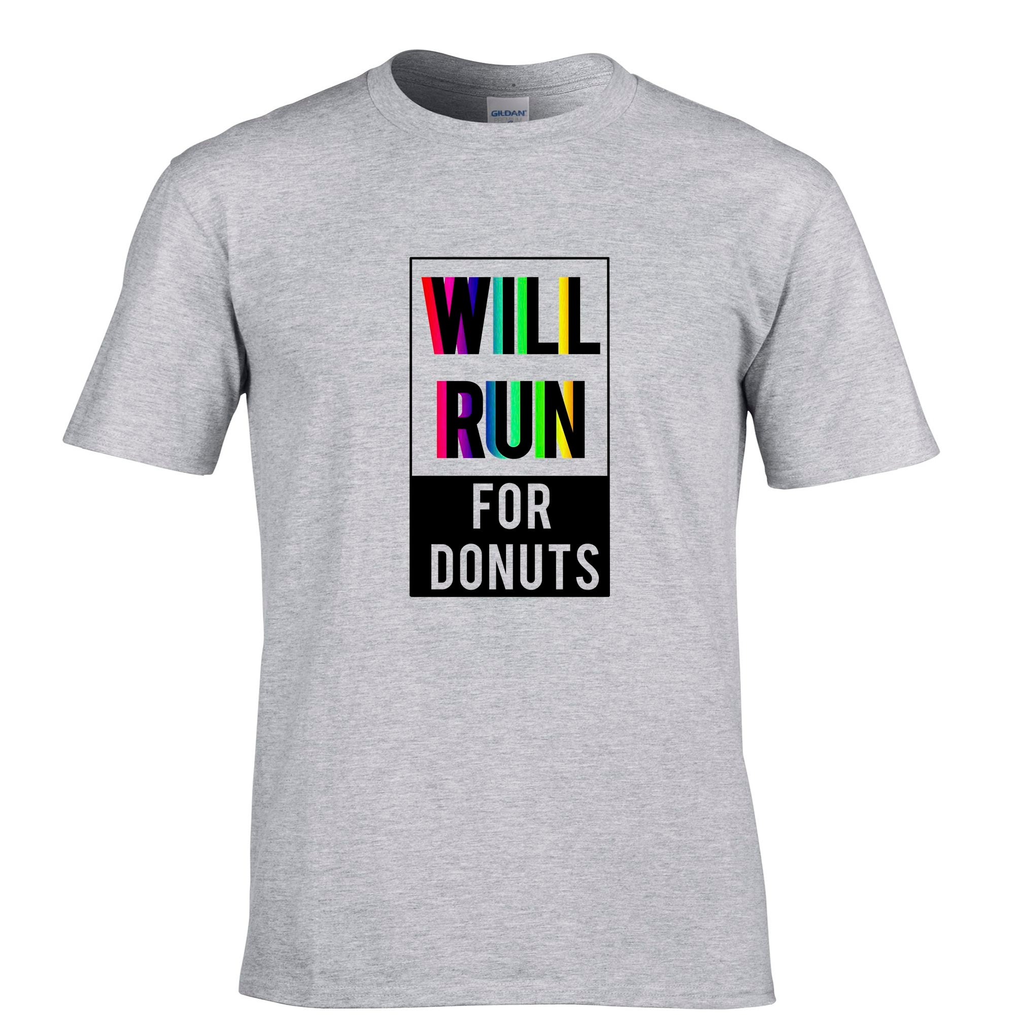 Novelty T Shirt Will Run For Donuts Slogan