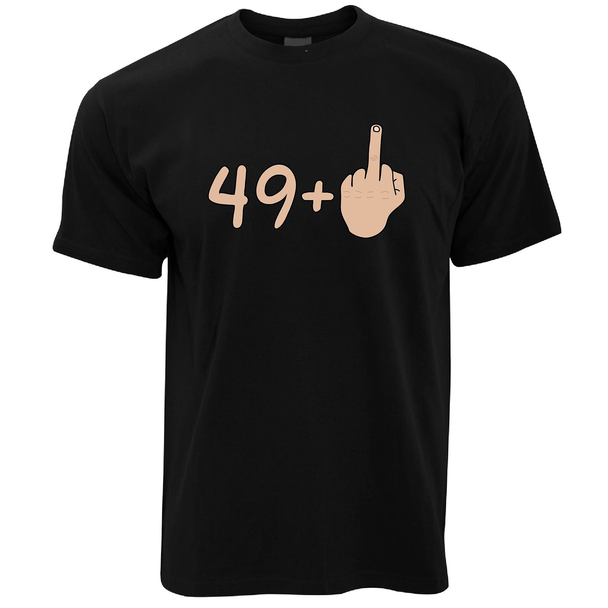 Rude 50th Birthday T Shirt 49 + 1 Gesture (White)