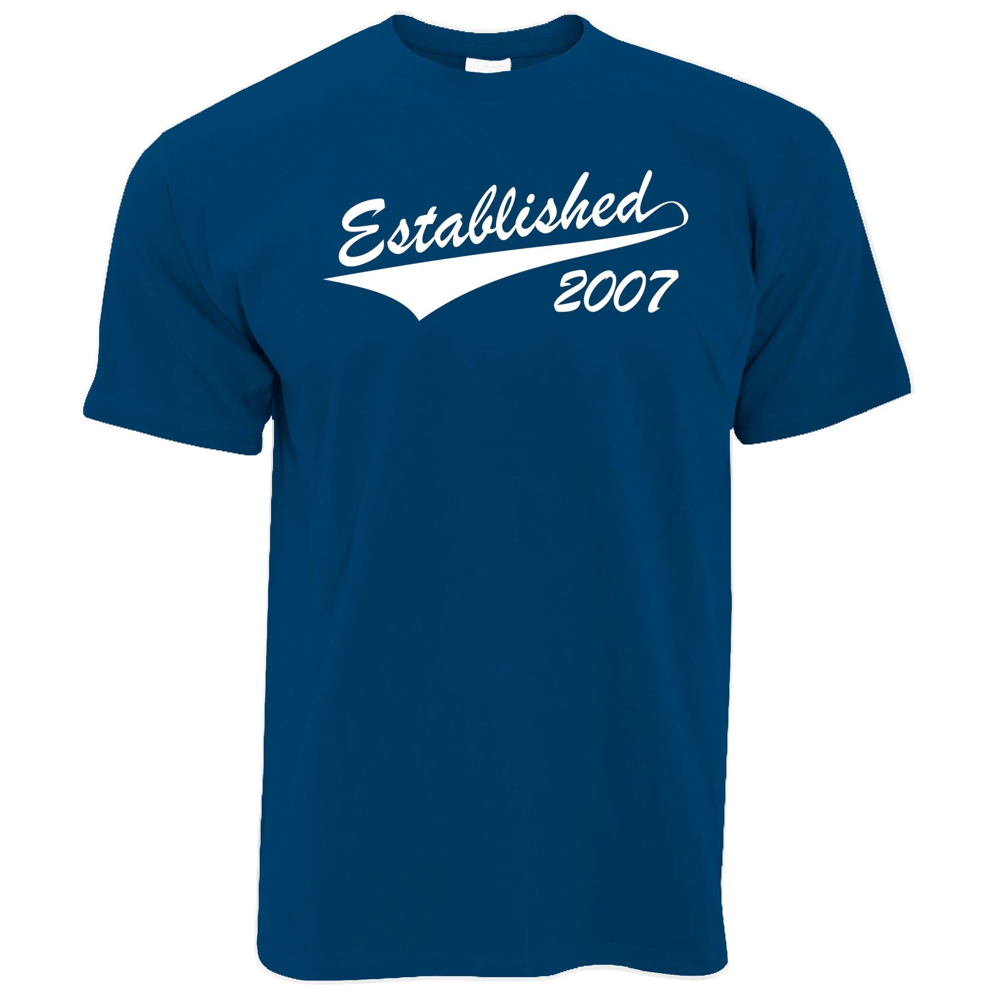 16th Birthday T Shirt Established 2007