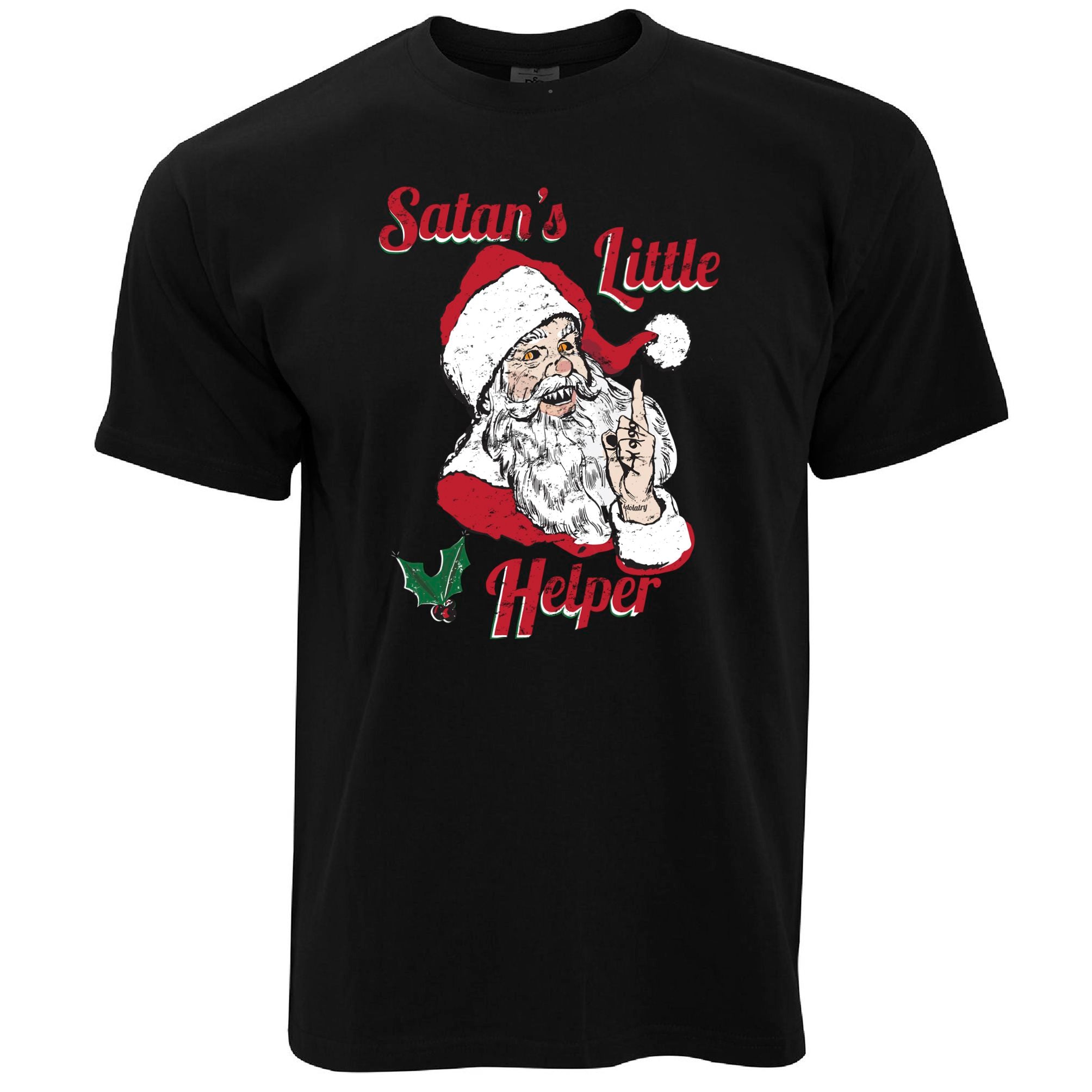 Anti Christmas T Shirt Satans Little Helper Parody