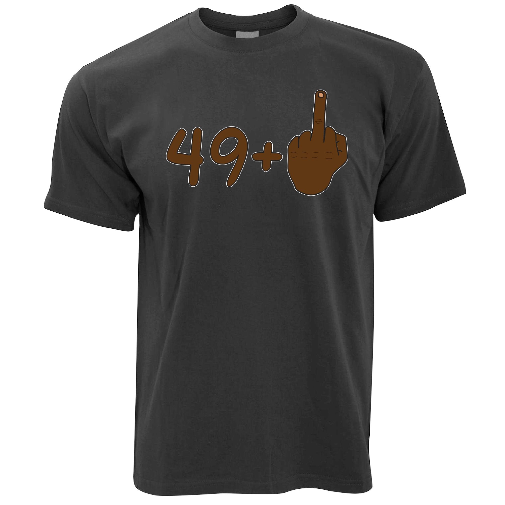 Rude 50th Birthday T Shirt 49 + 1 Gesture (Black)