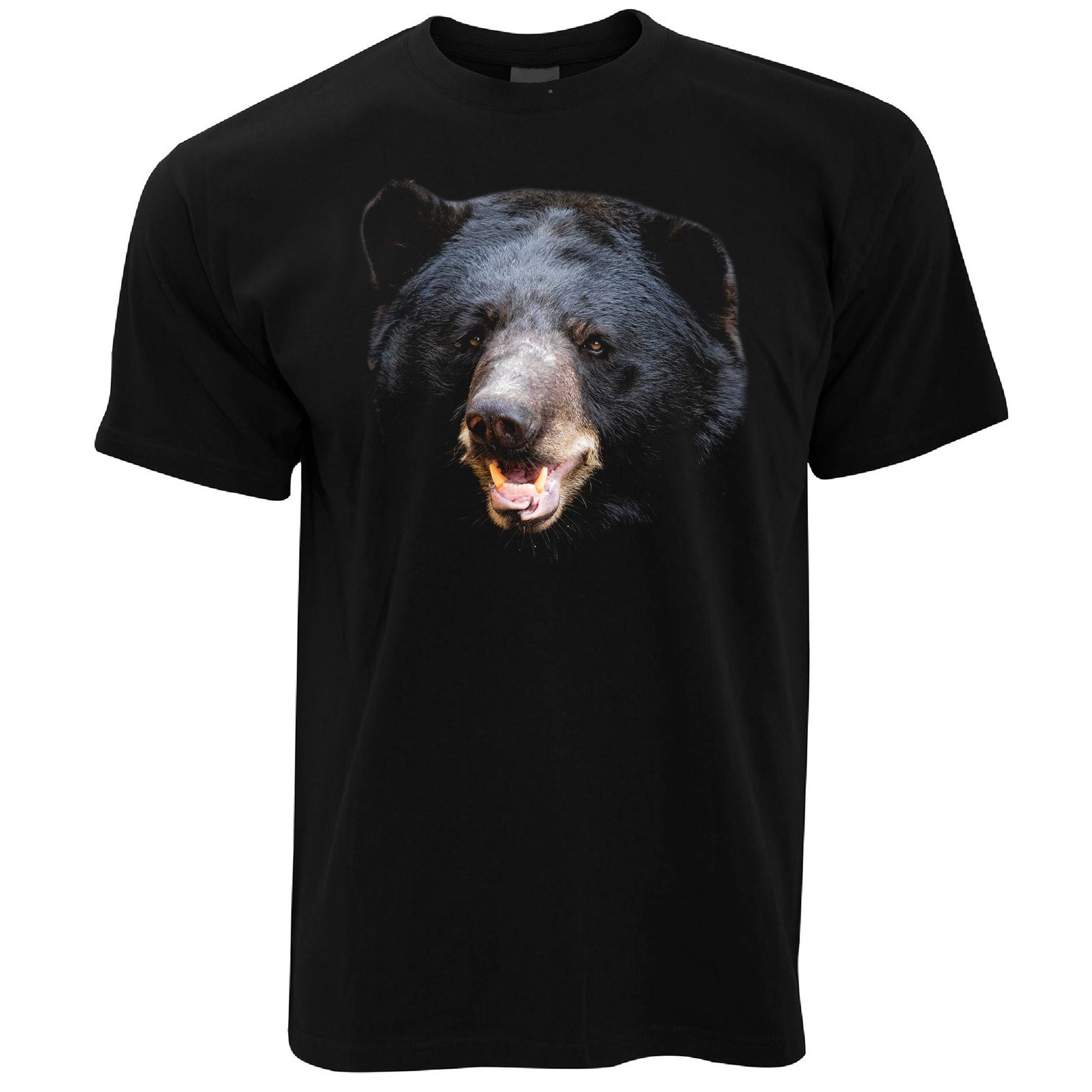 Bear Face T Shirt Powerful Black-Bear Head