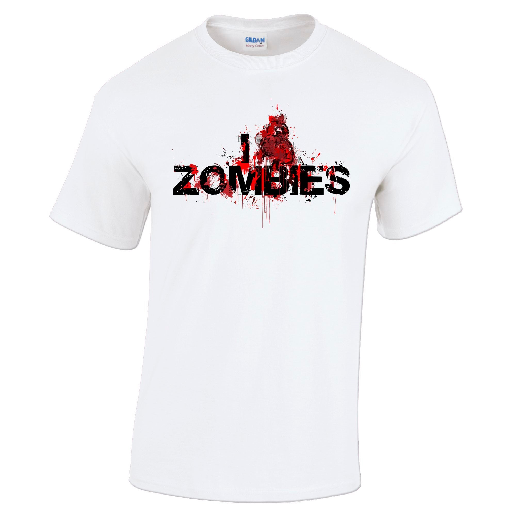 Mens Halloween T Shirt I Love Zombies Slogan Tee