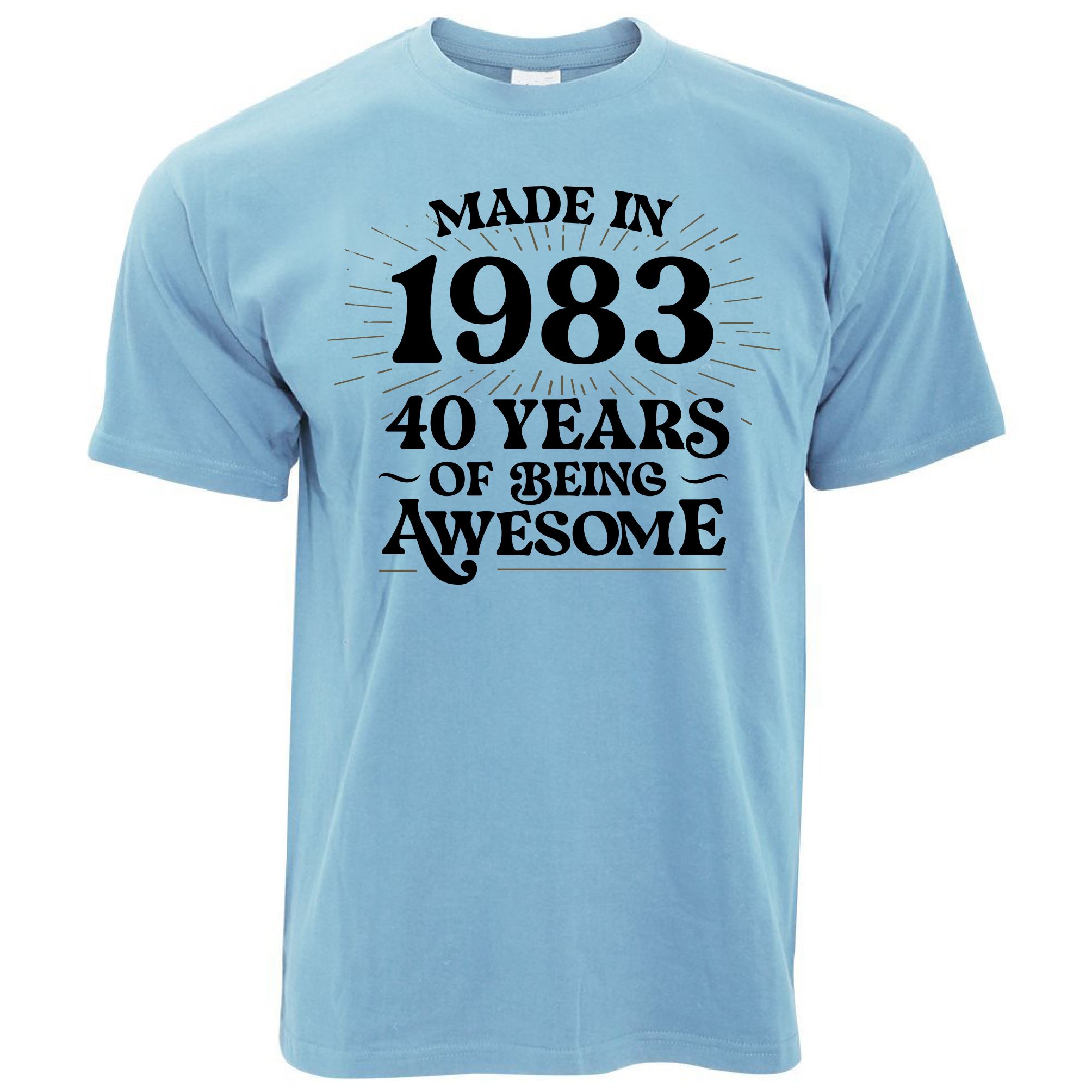 40th Birthday T Shirt Made in 1983 - 40 Awesome Years