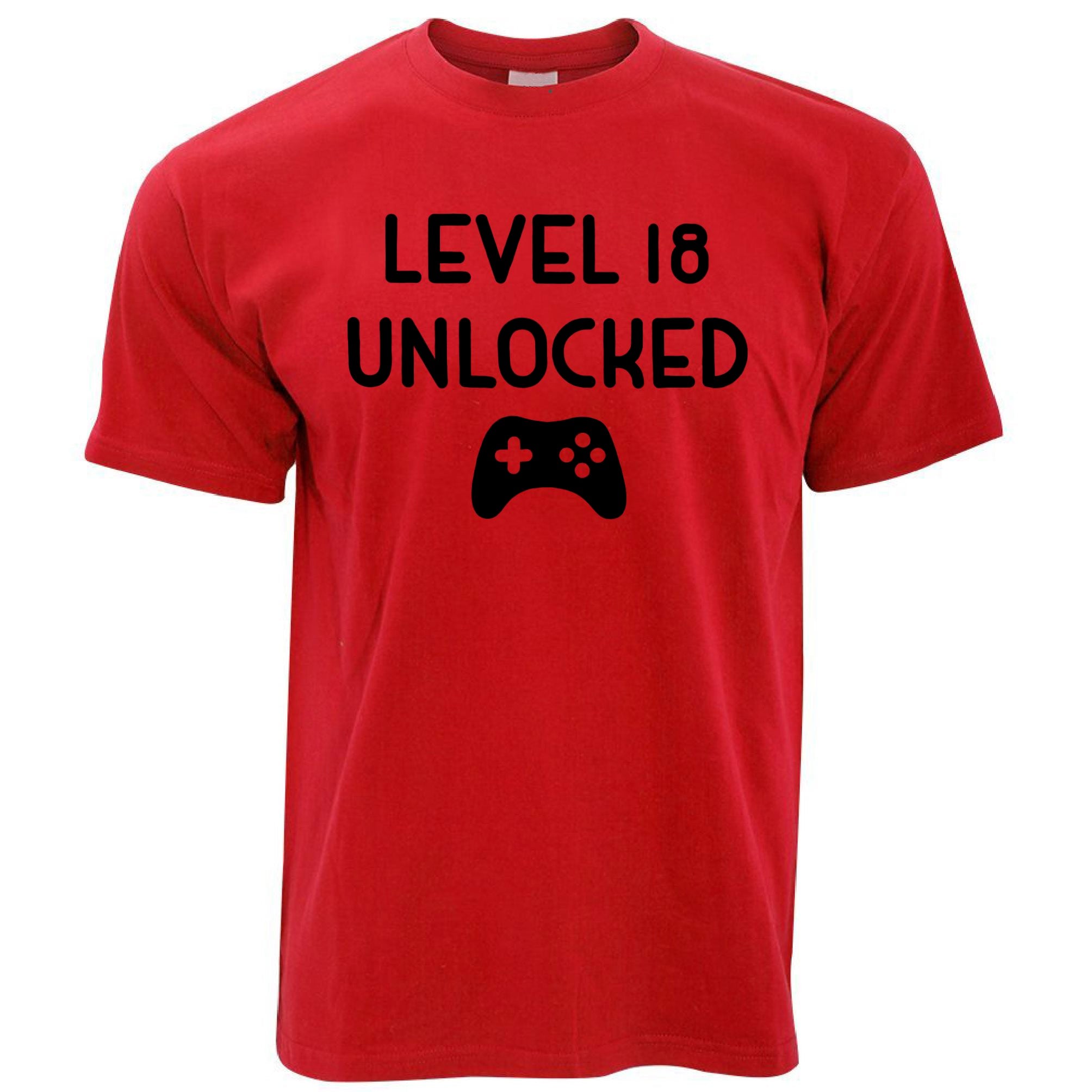 Gamers 18th Birthday T Shirt Level 18 Unlocked