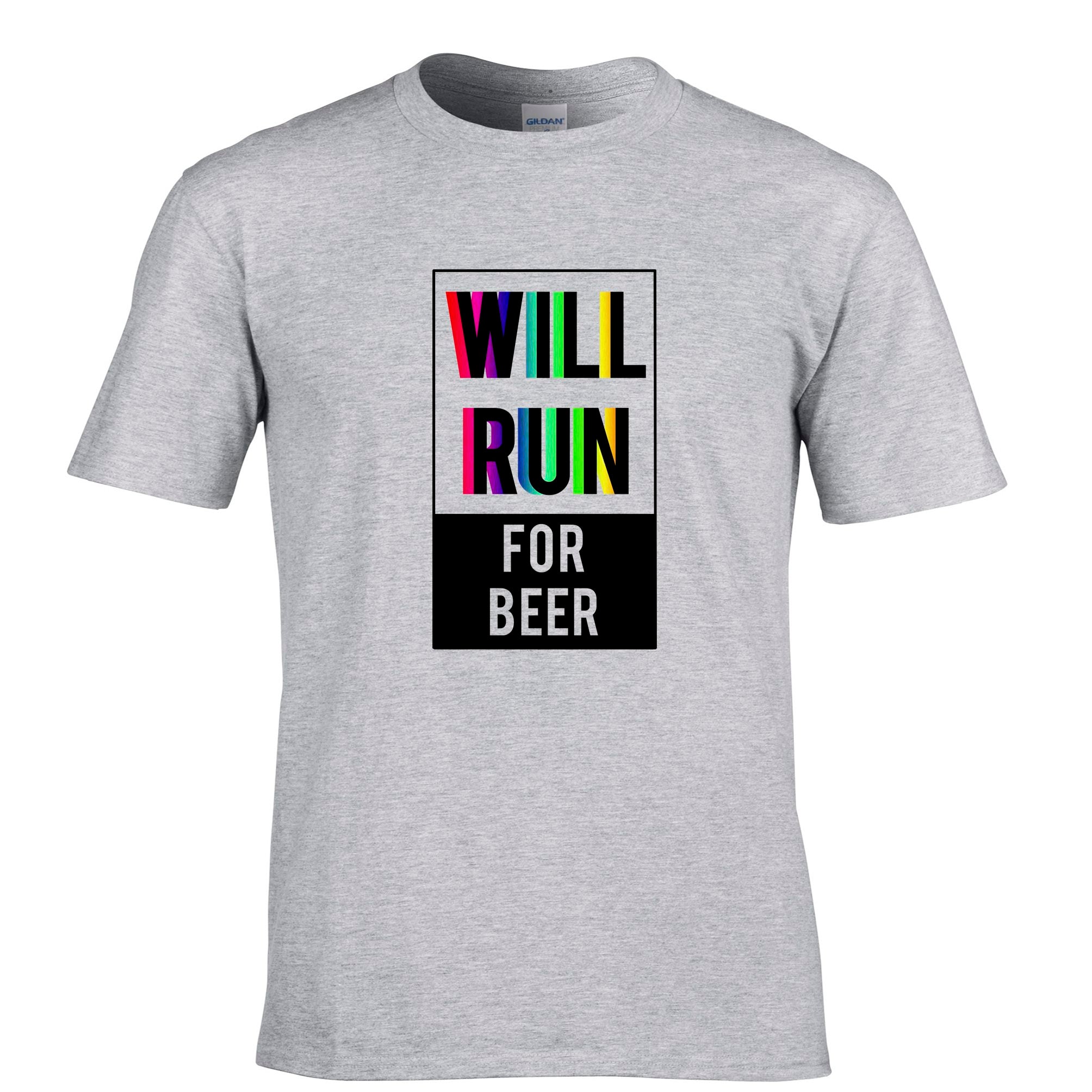 Novelty T Shirt Will Run For Beer Slogan