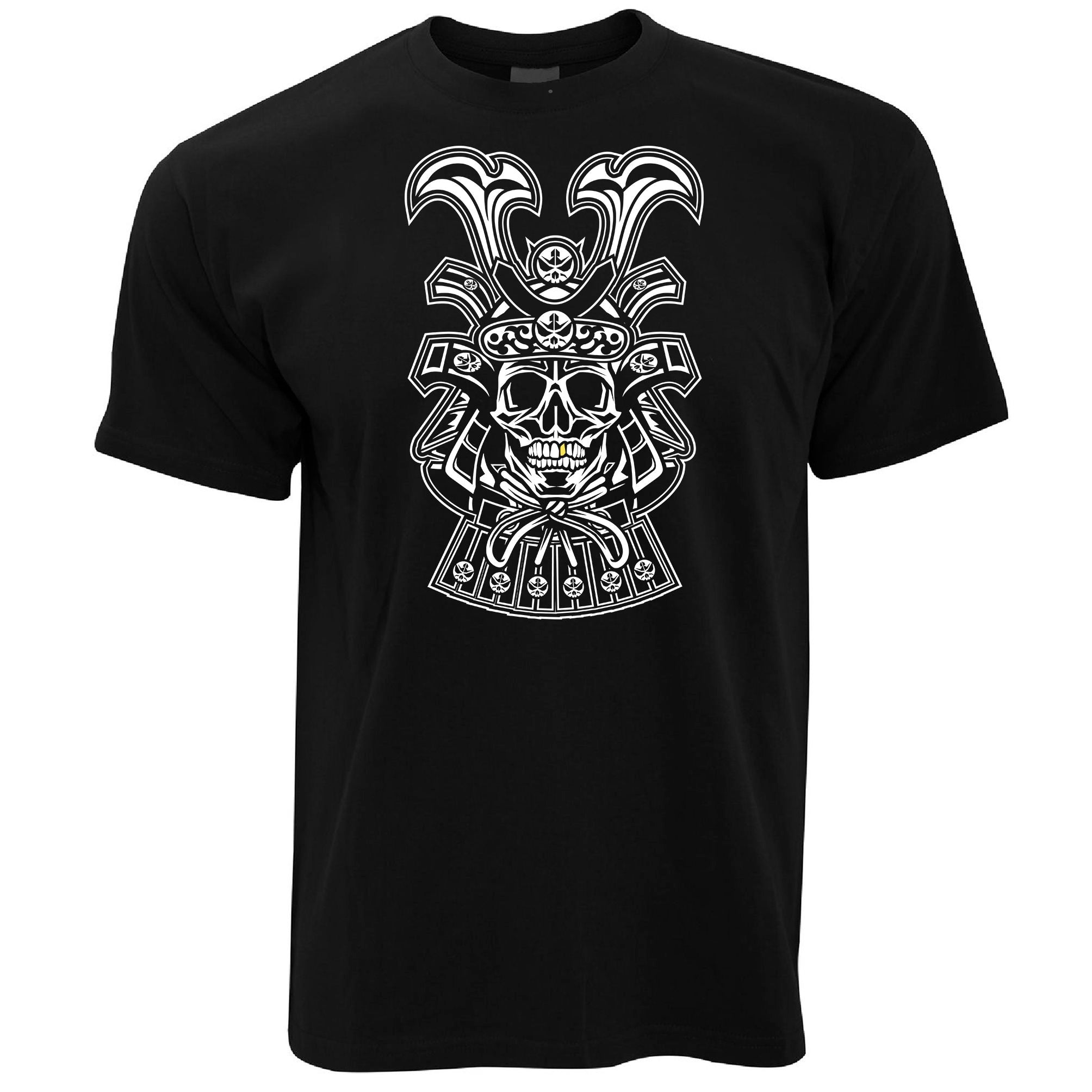 Samurai Art T Shirt Skull And Helmet Design