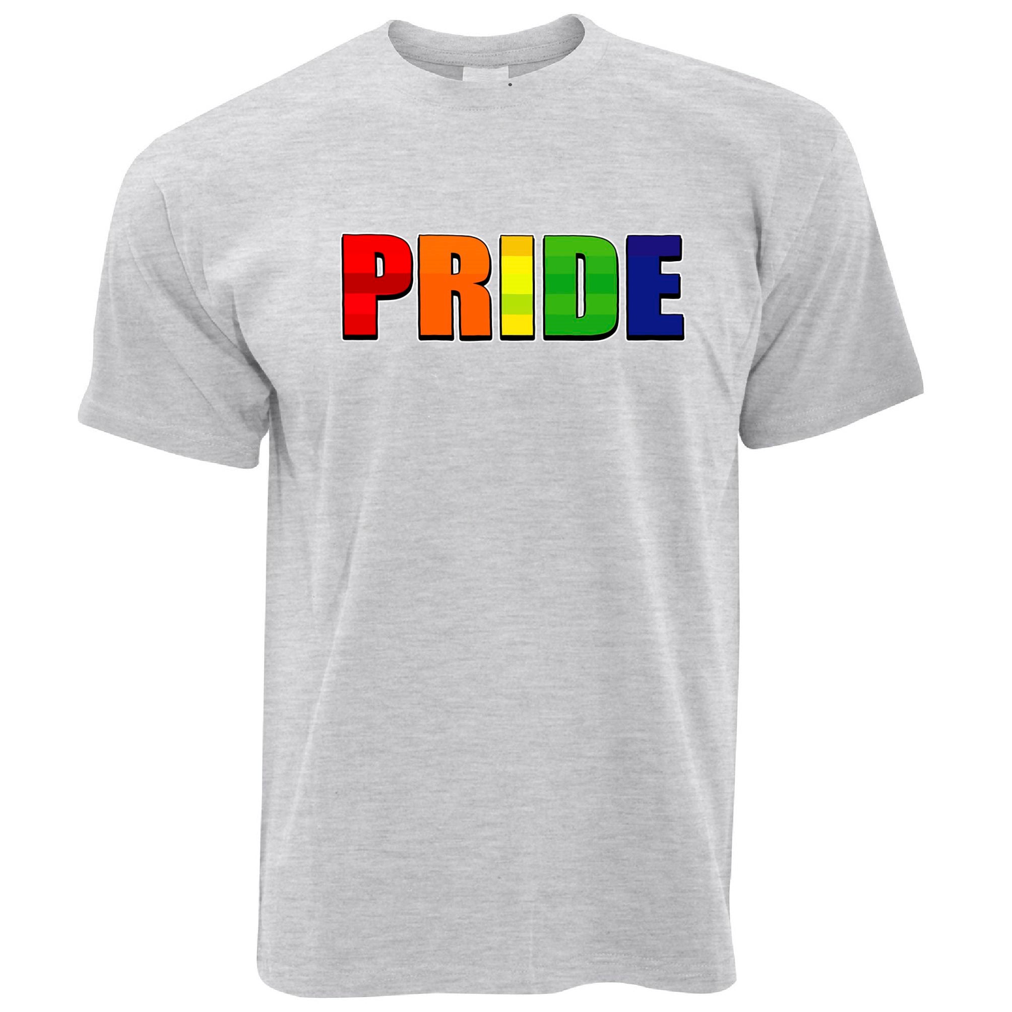 Gay Pride T Shirt Rainbow Slogan Text