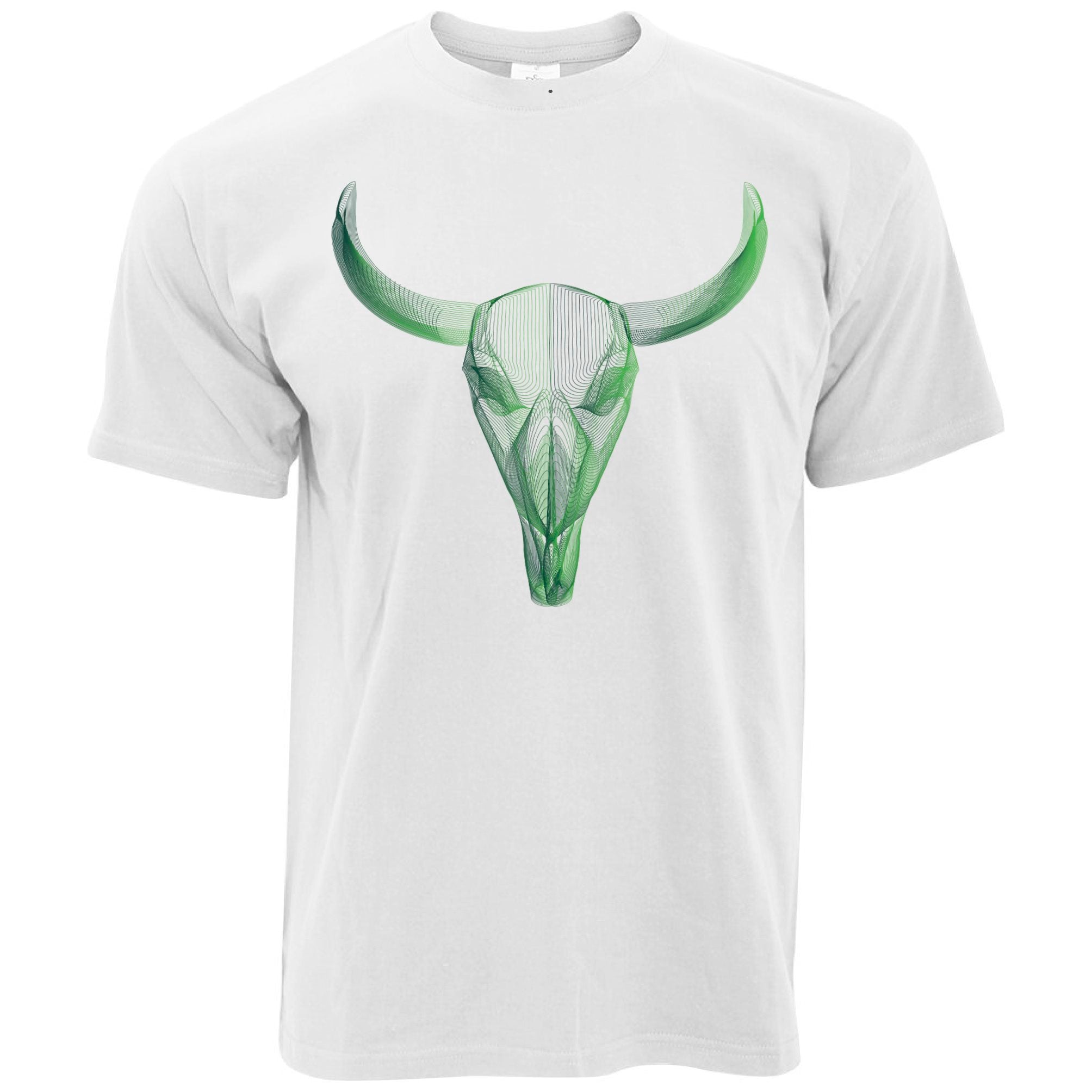 Wireframe Art T Shirt Geometric Bull Skull Graphic