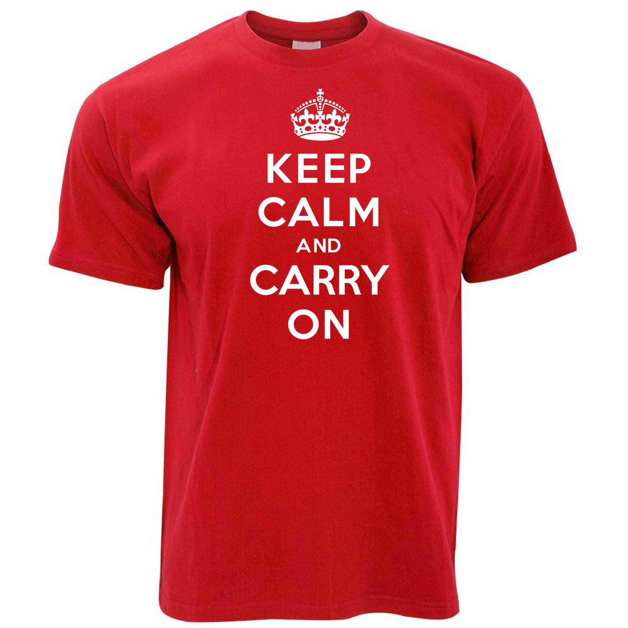 Mens Keep Calm and Carry On T Shirt Tee