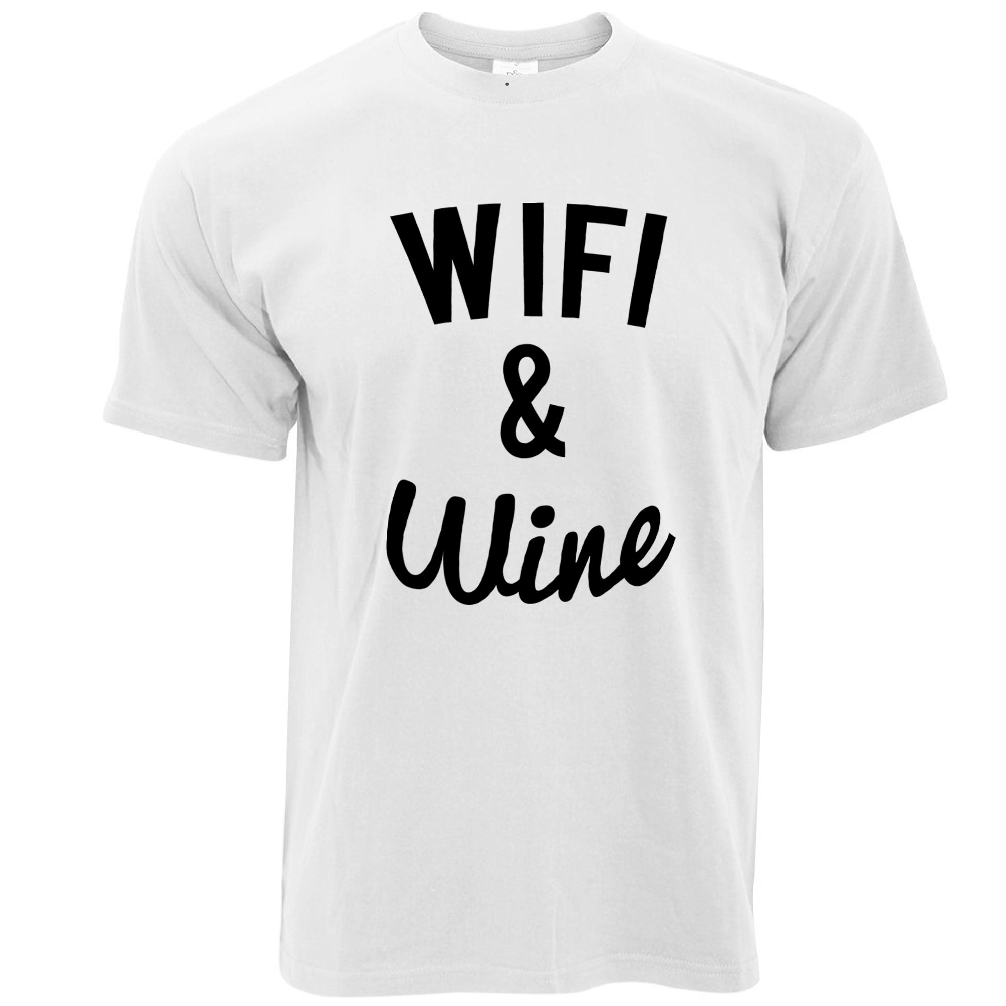 Novelty T Shirt Wifi And Wine Makes Everything Fine