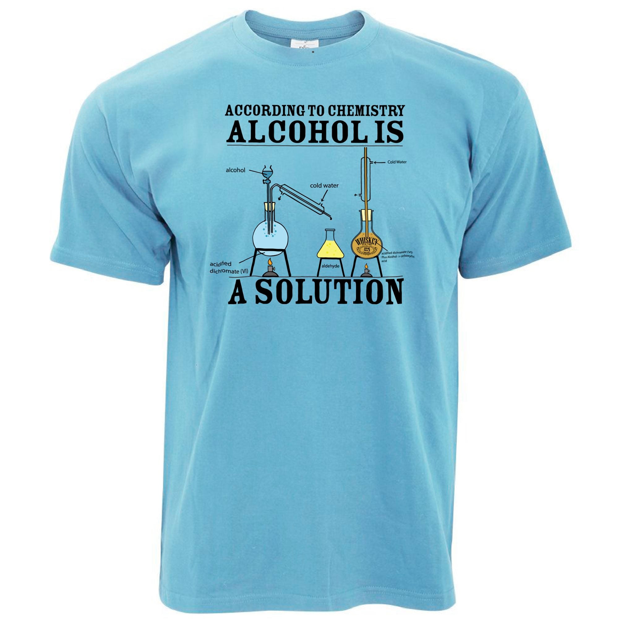 Pub Drinking T Shirt According To Chemistry Alcohol is a Solution