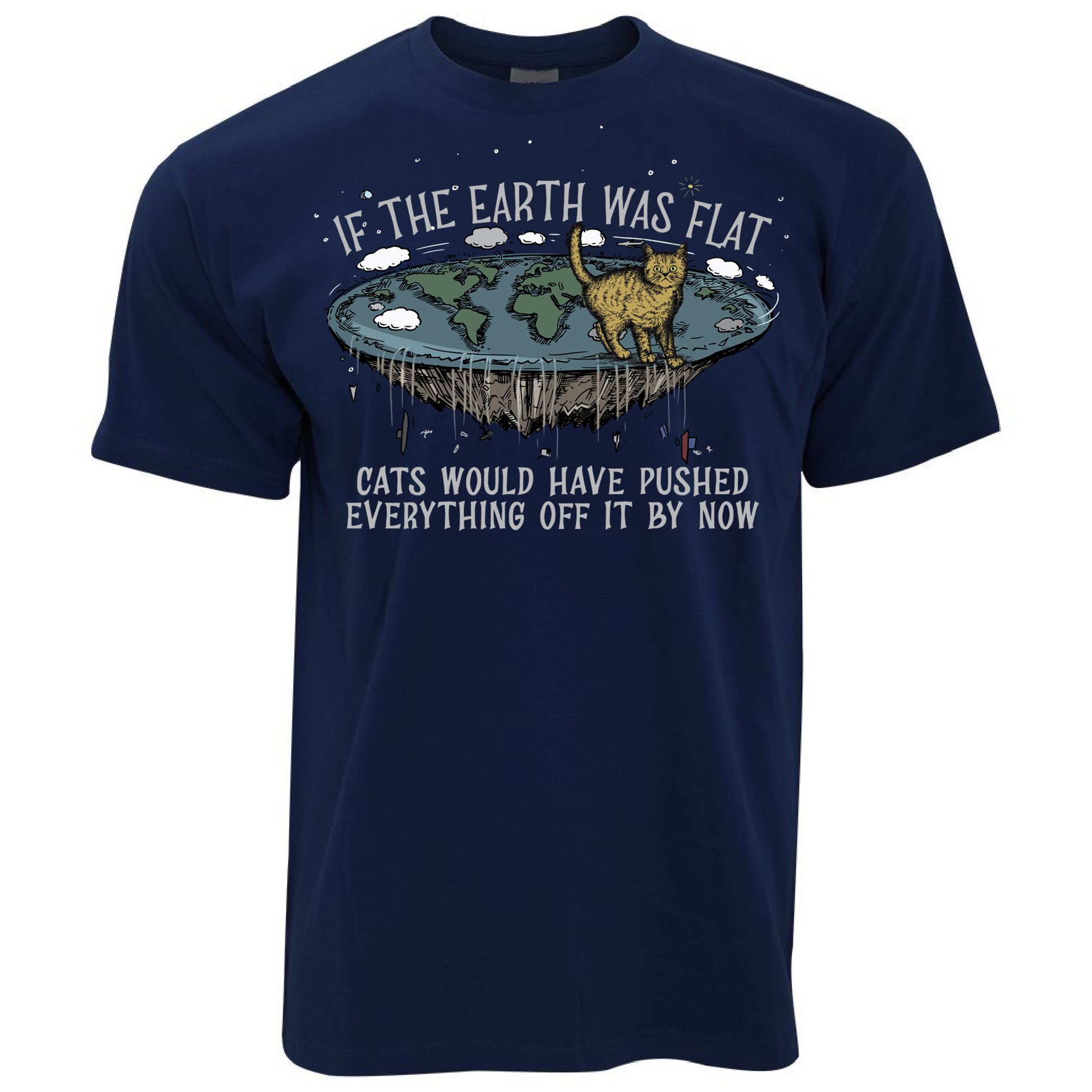 Flat Earth Cat T Shirt