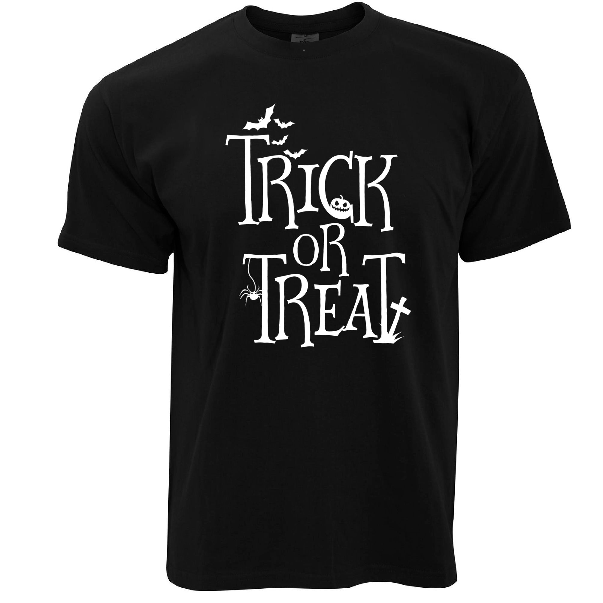 Halloween T Shirt Stylised Trick Or Treat Slogan