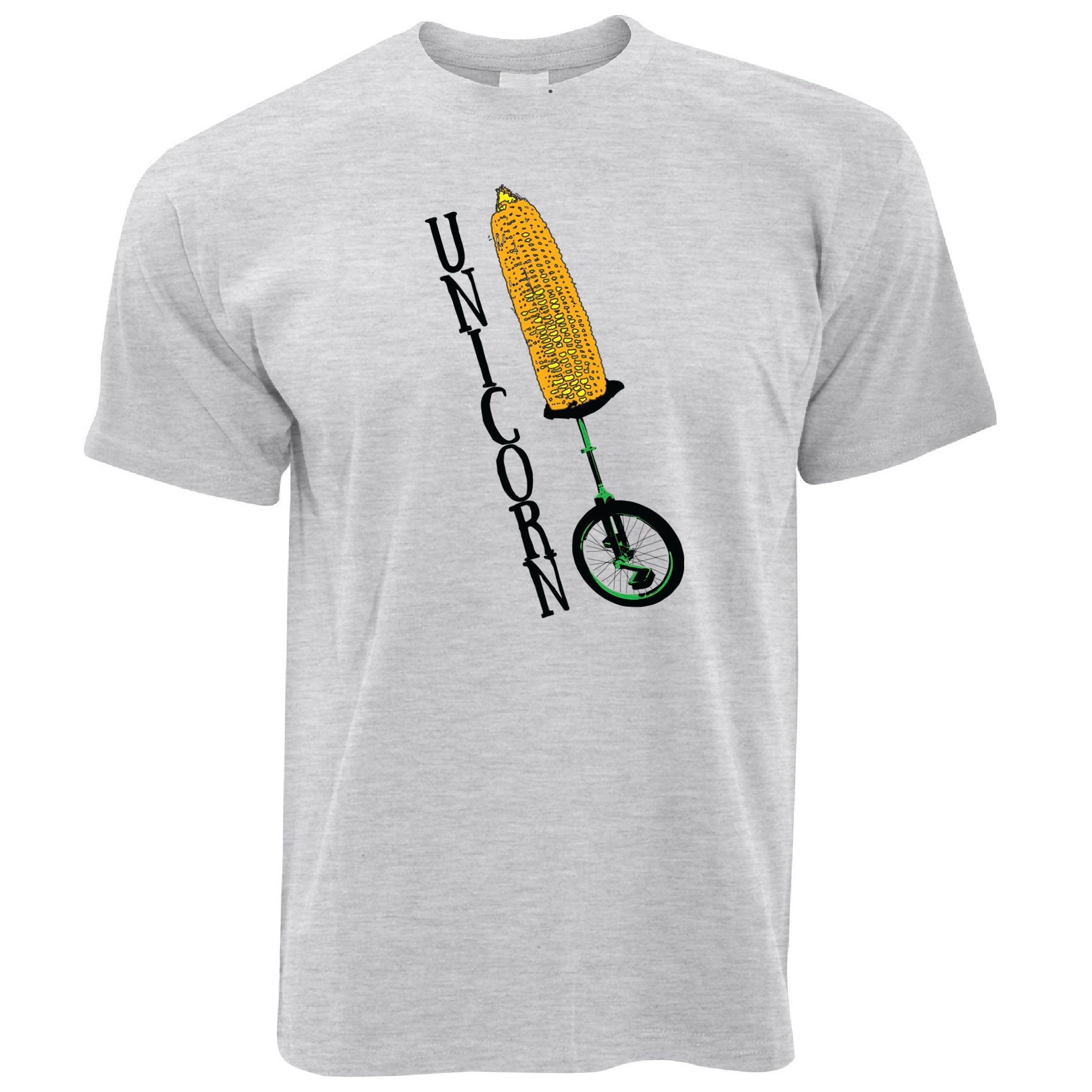 Novelty Pun T Shirt Cob Of Corn Unicorn Unicycle