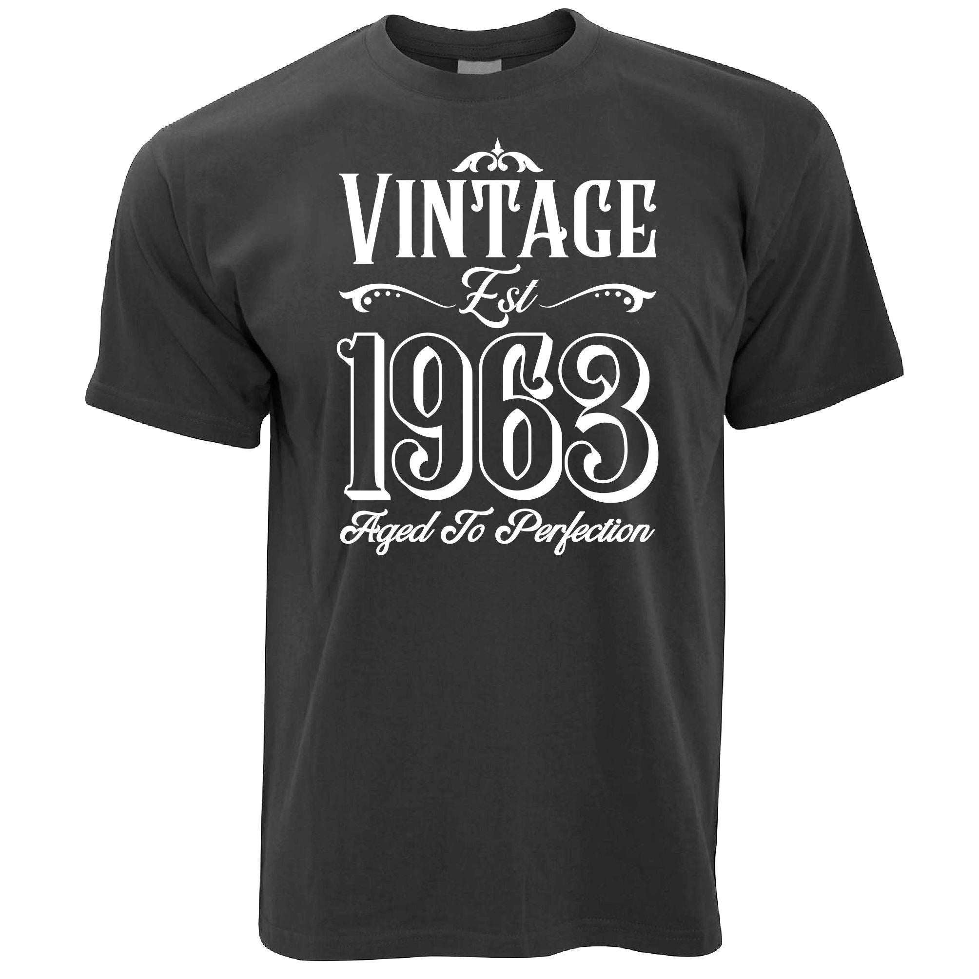 60th Birthday T Shirt Vintage 1963, Aged To Perfection