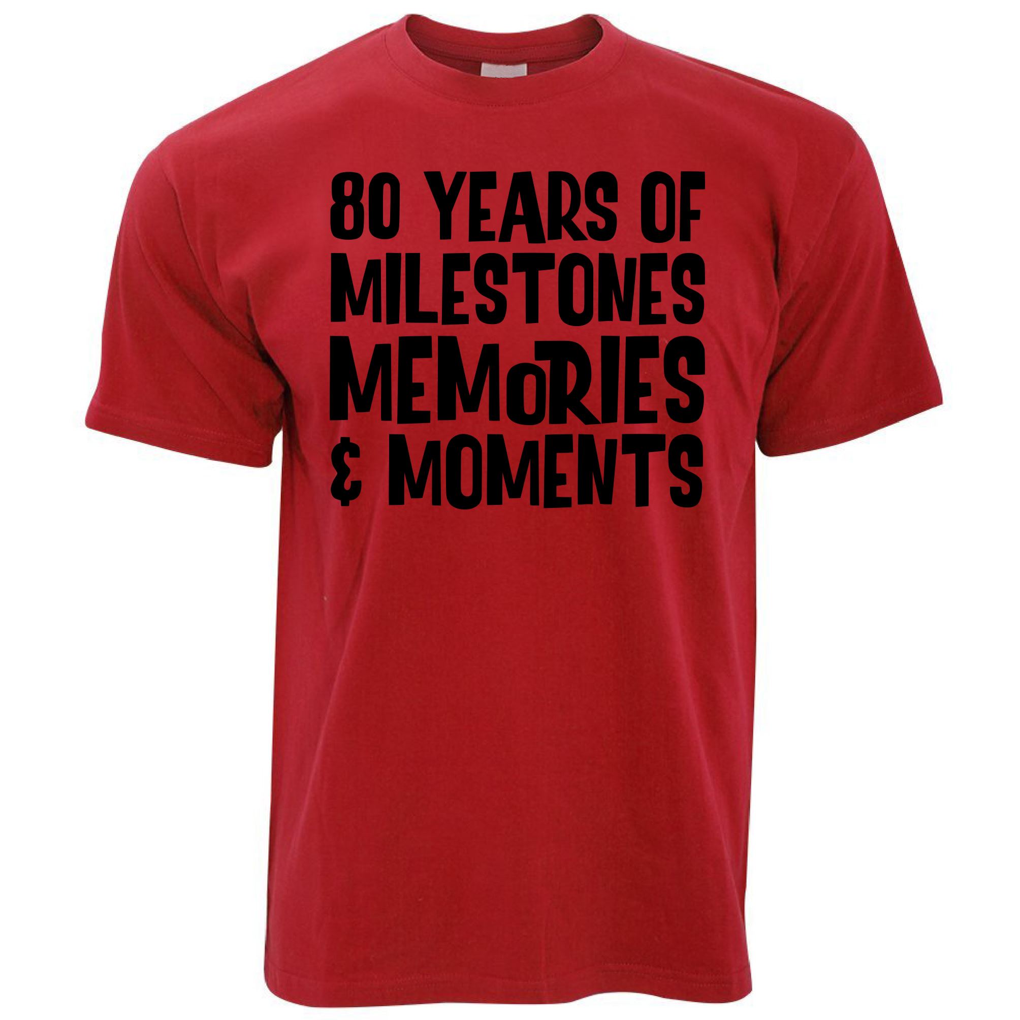 80th Birthday T Shirt - Milestones, Memories & Moments