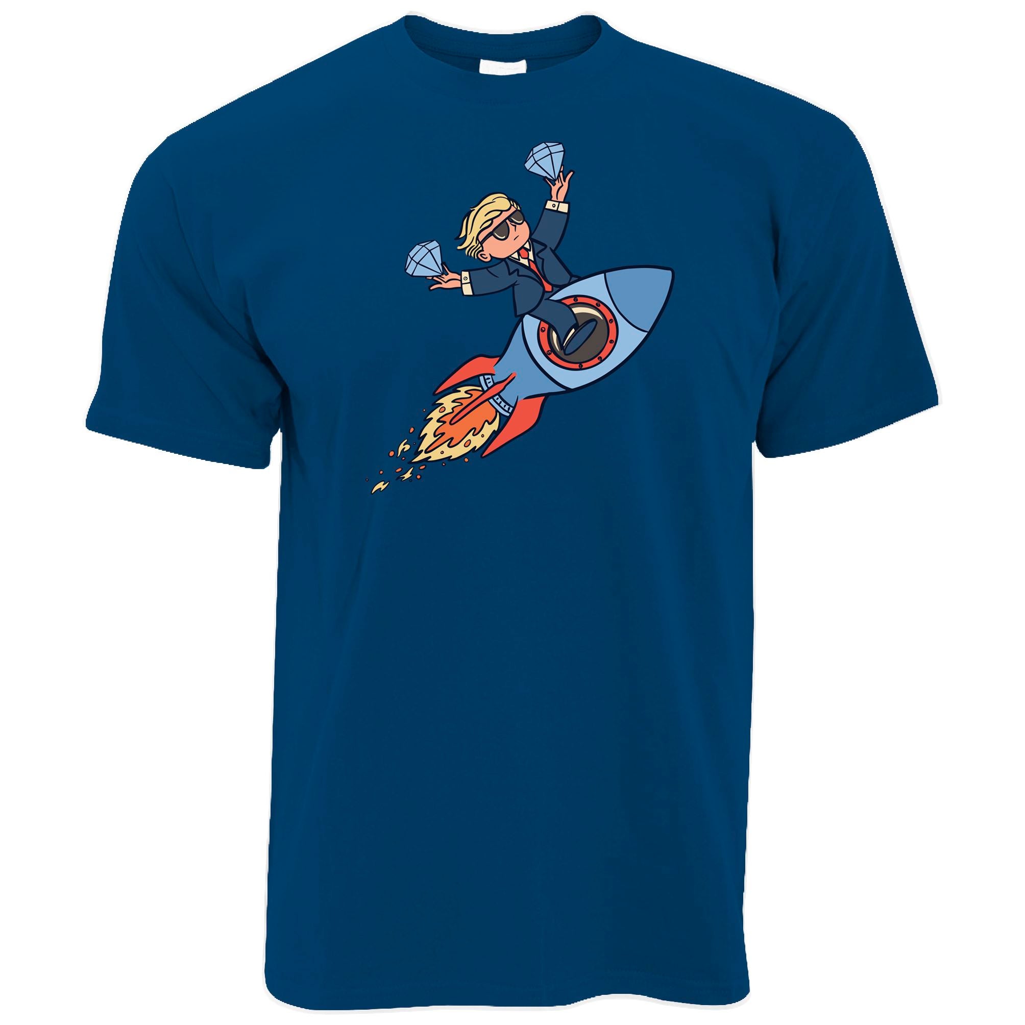 Diamond Hands Moon Rocket T Shirt