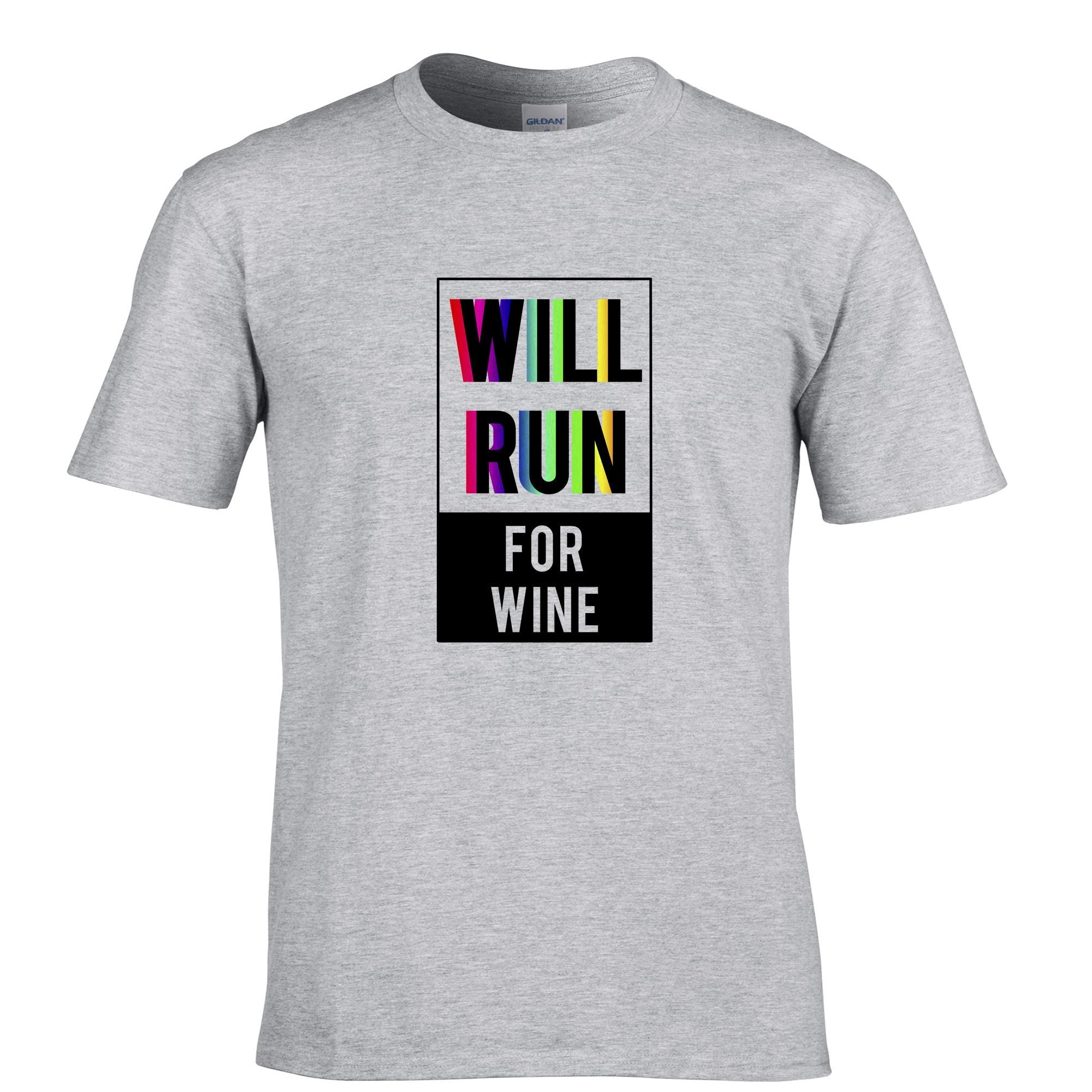 Novelty T Shirt Will Run For Wine Slogan