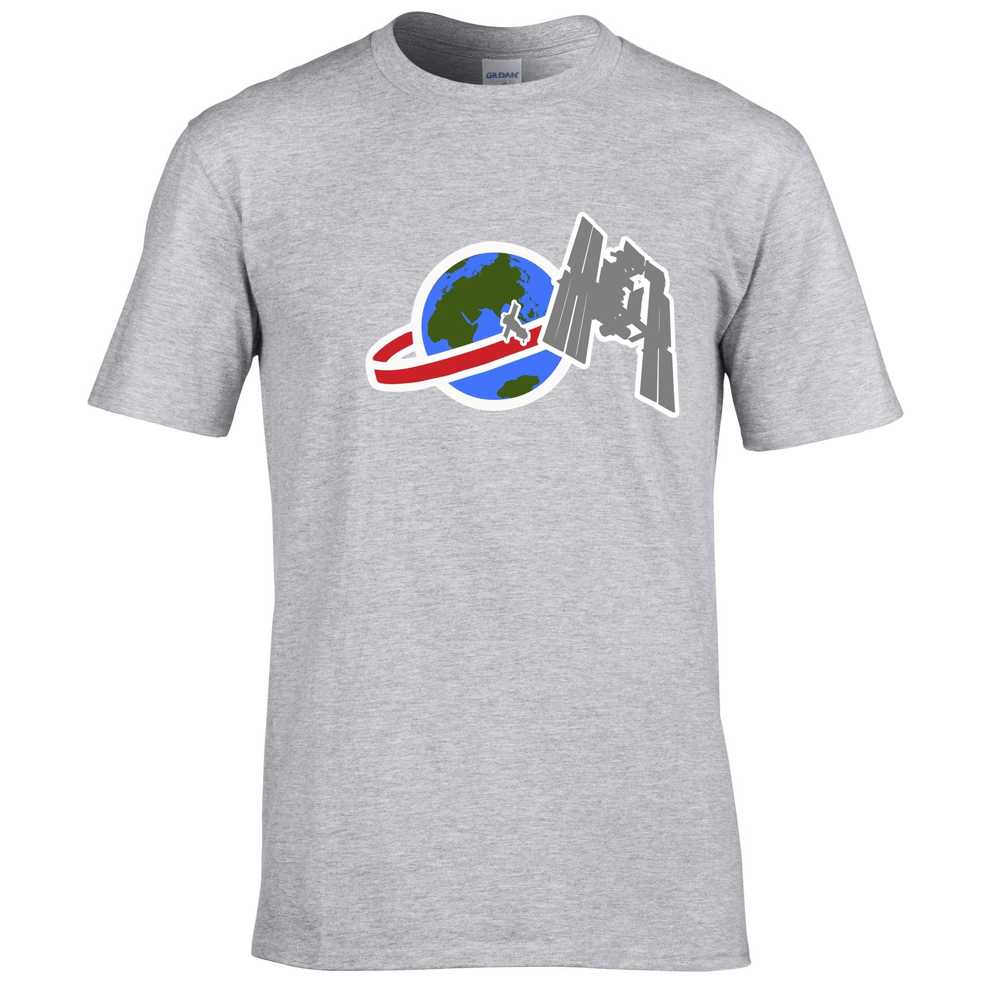 Retro Space T Shirt Satellite Over Earth