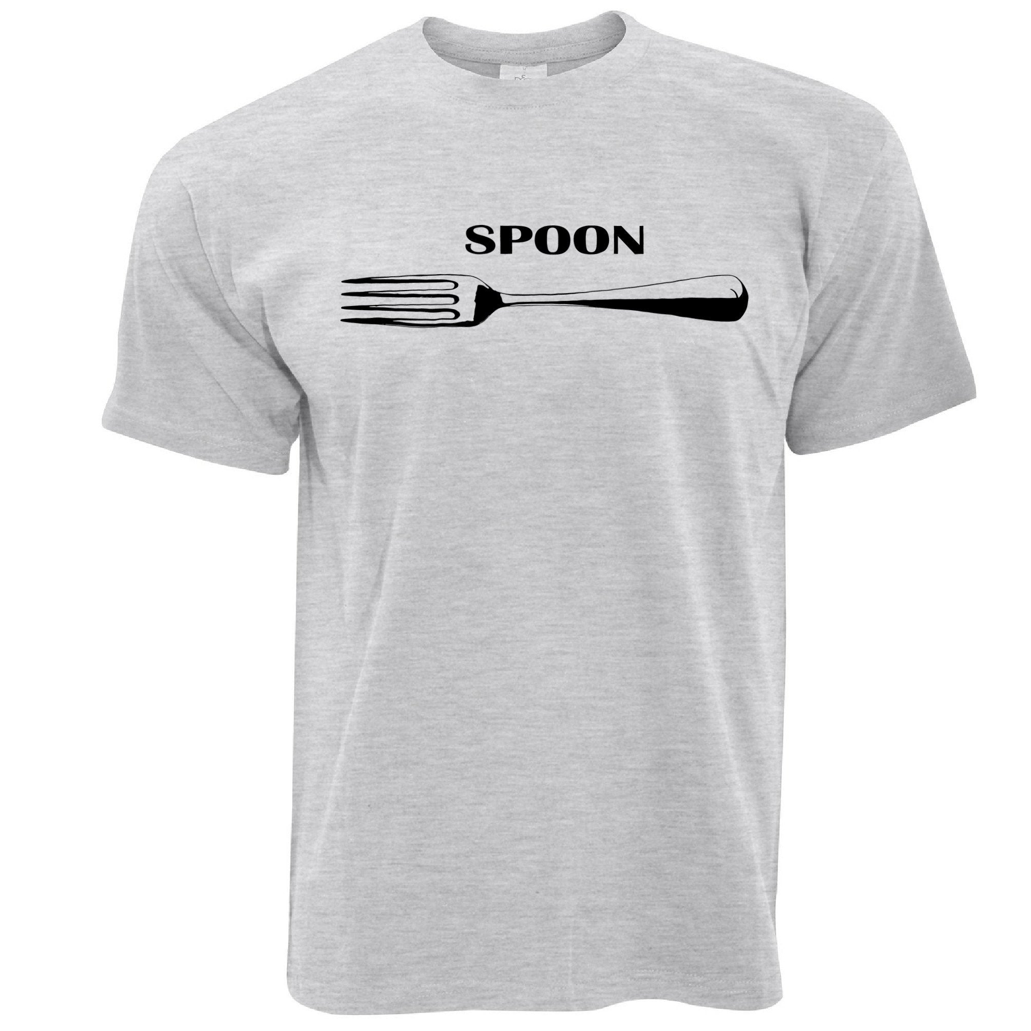 Novelty T Shirt Fork With Spoon Text