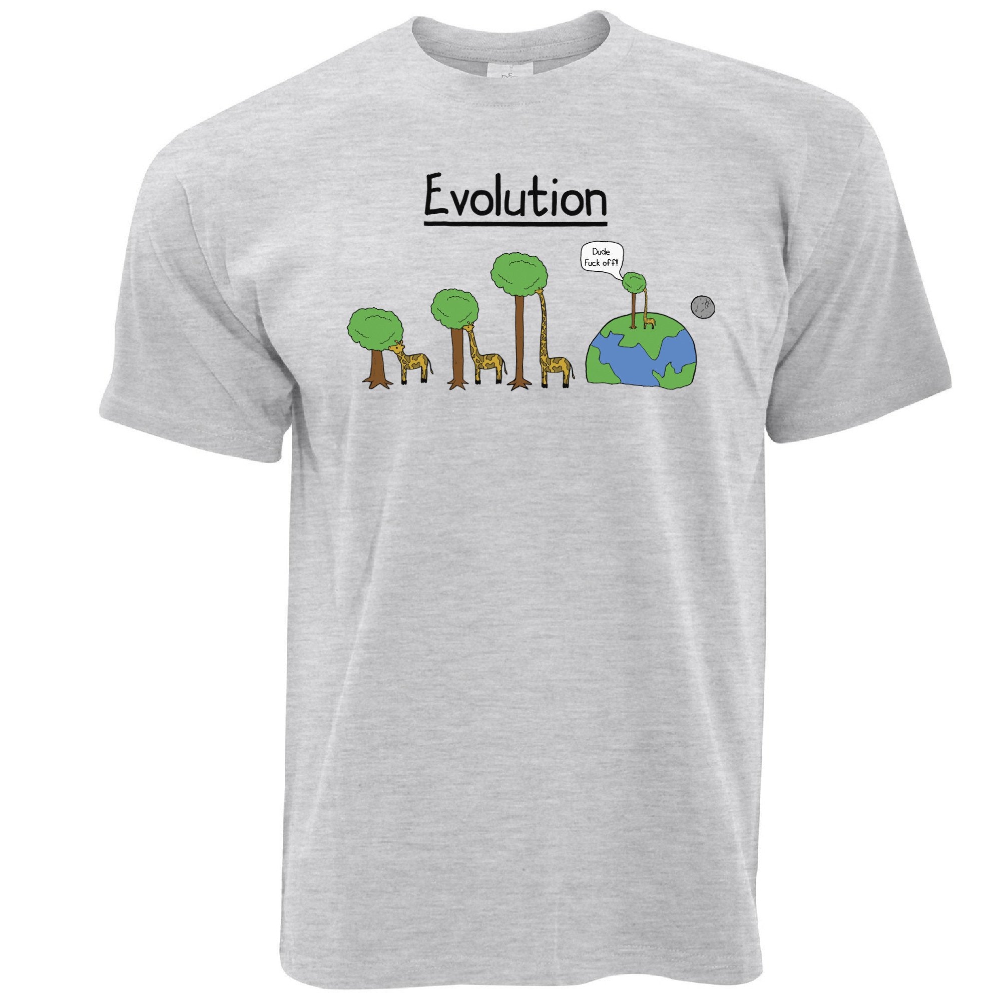 Novelty T Shirt Evolution Of A Giraffe And Tree