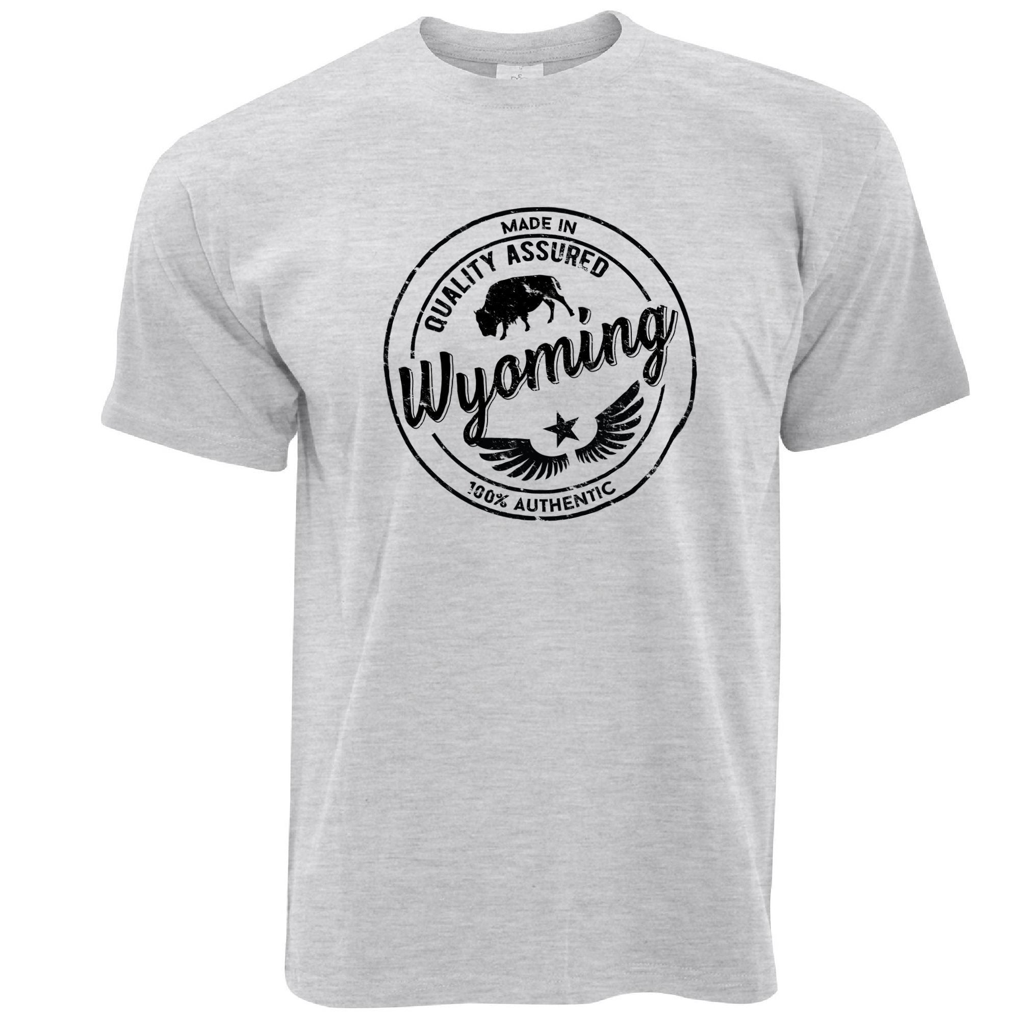 Hometown Pride T Shirt Made in Wyoming Stamp