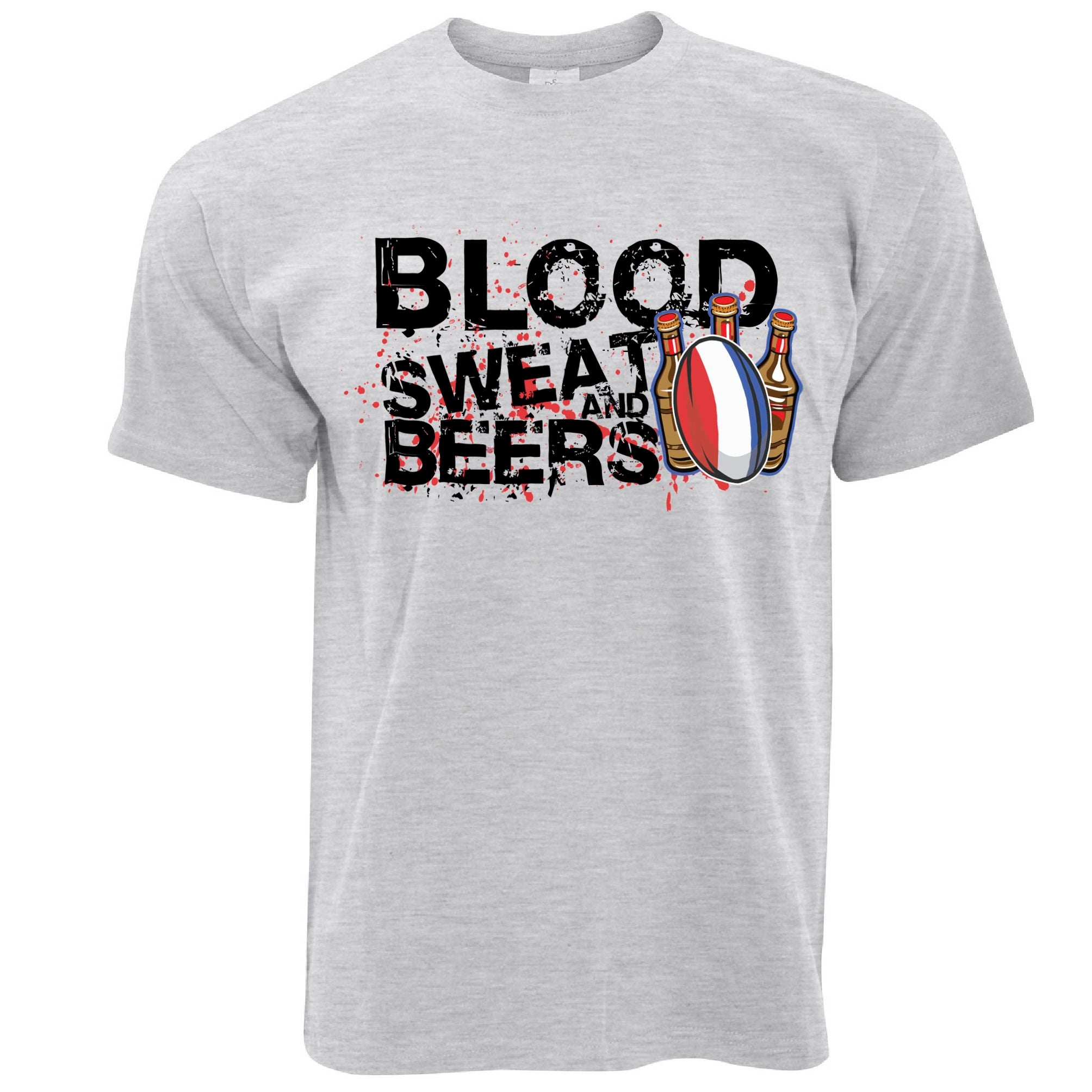 France Rugby Supporters T Shirt Blood, Sweat And Beers