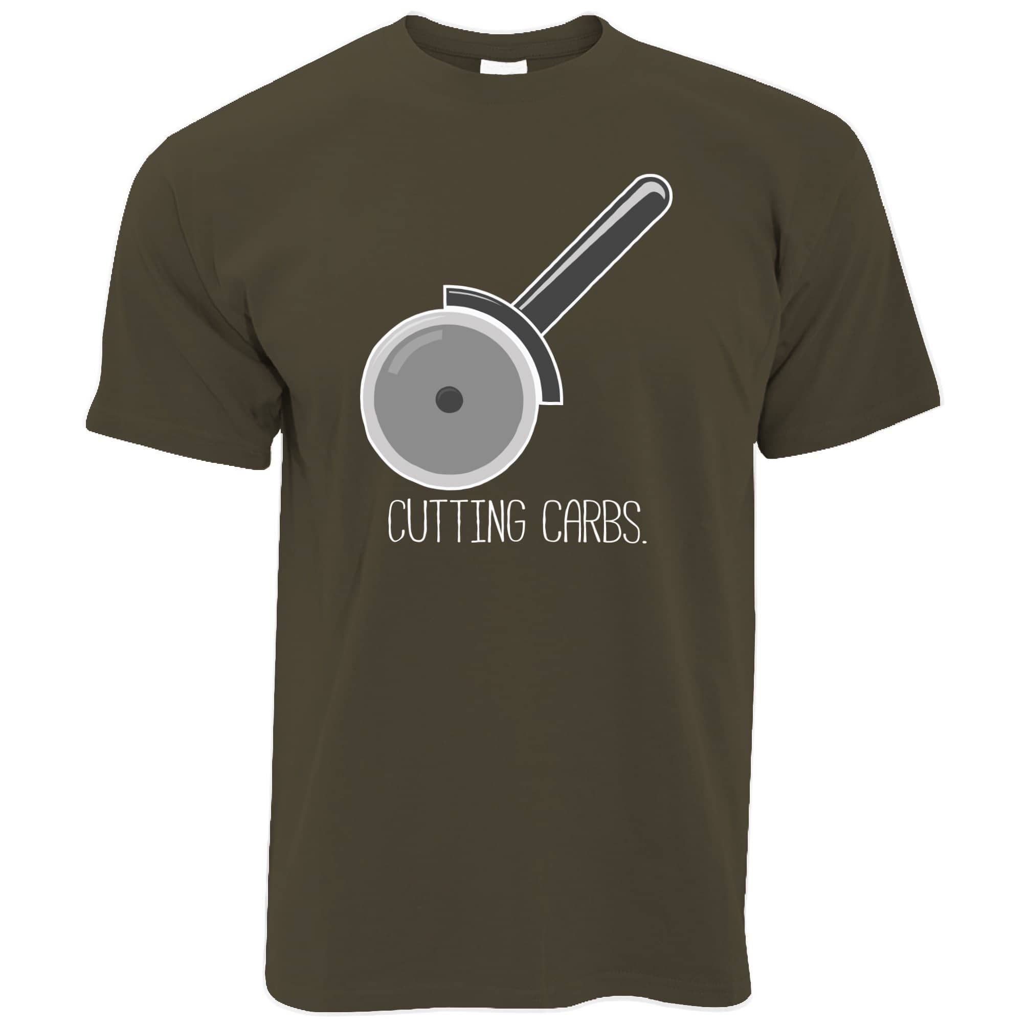 Novelty Food T Shirt Cutting Carbs Pizza Cutter Joke