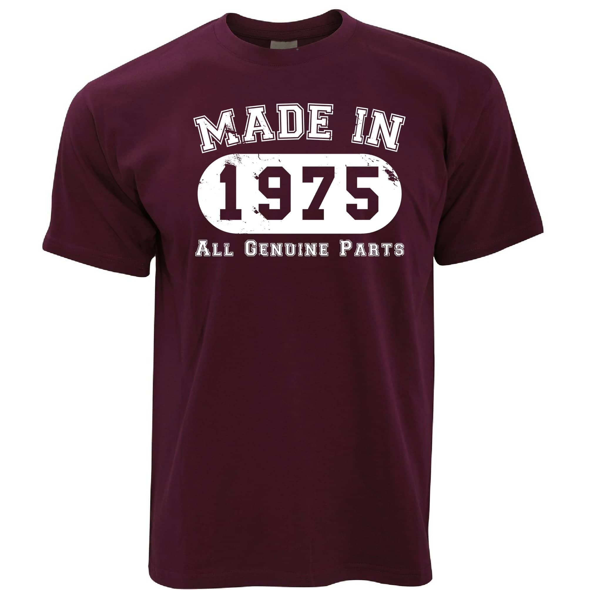Birthday T Shirt Made in 1975 All Genuine Parts