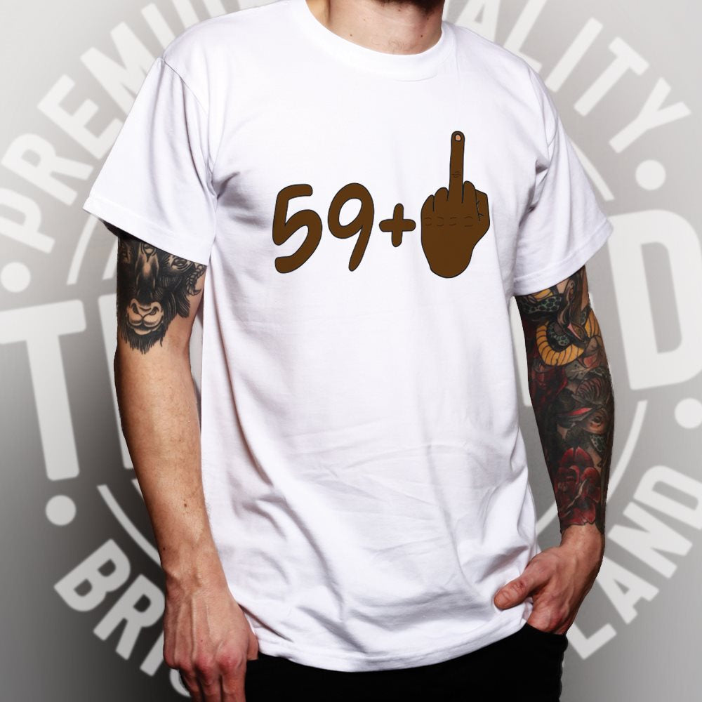 Rude 60th Birthday T Shirt 59 + 1 Gesture (Black)