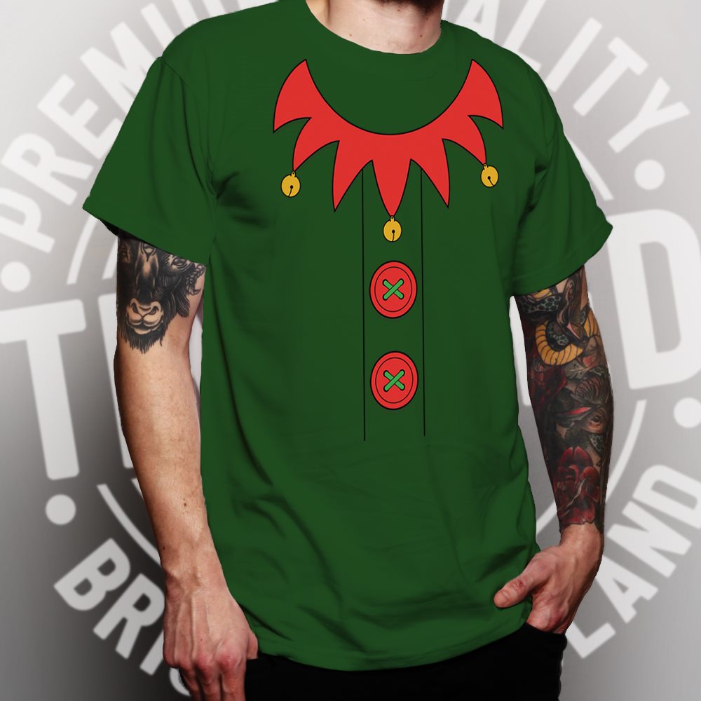 Novelty Christmas T Shirt Festive Elf Party Costume