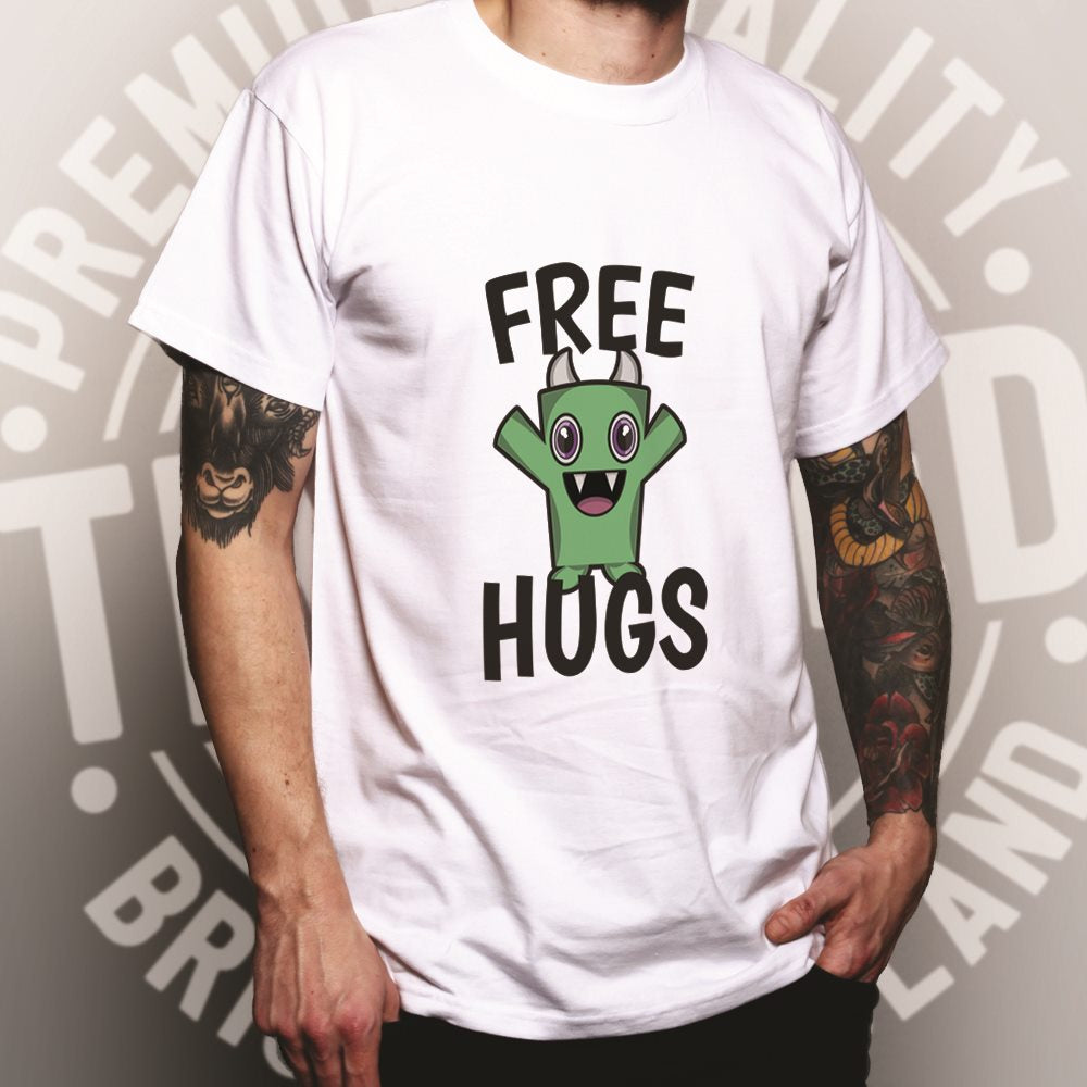 Festival T Shirt Free Hugs Slogan With Cute Monster