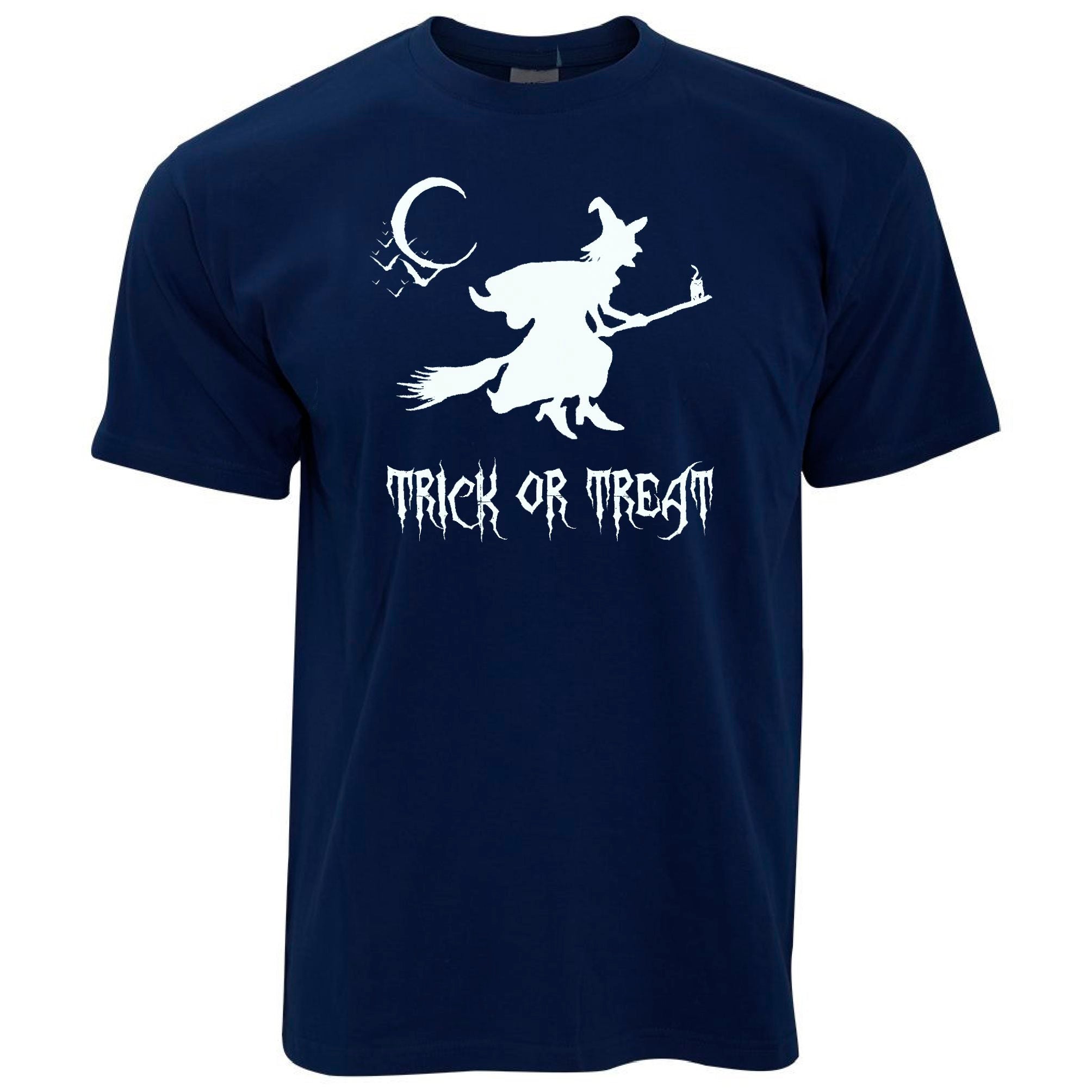 Halloween T Shirt Witch On A Broomstick Trick Or Treat