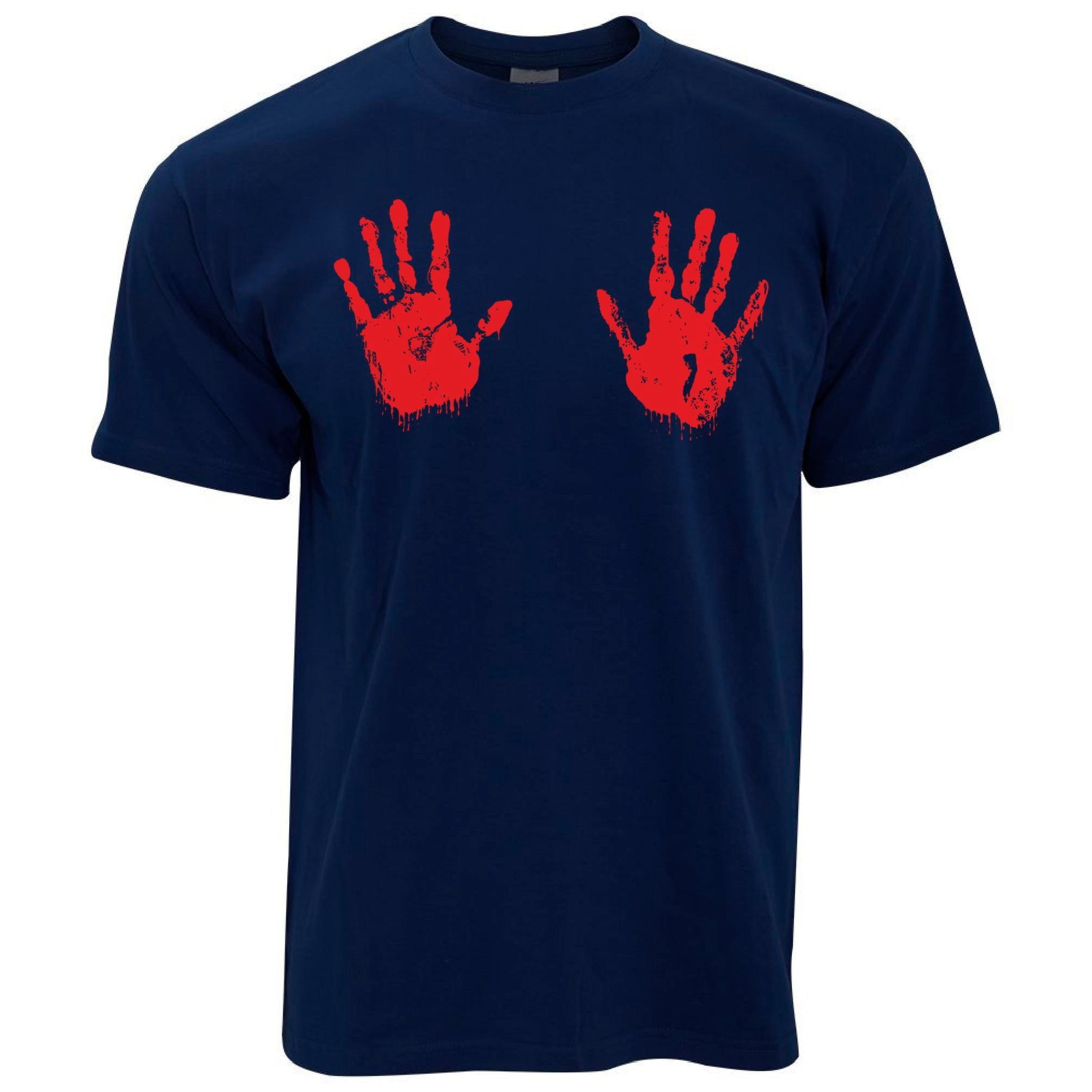 Halloween T Shirt Scary Bloodied Hand Prints