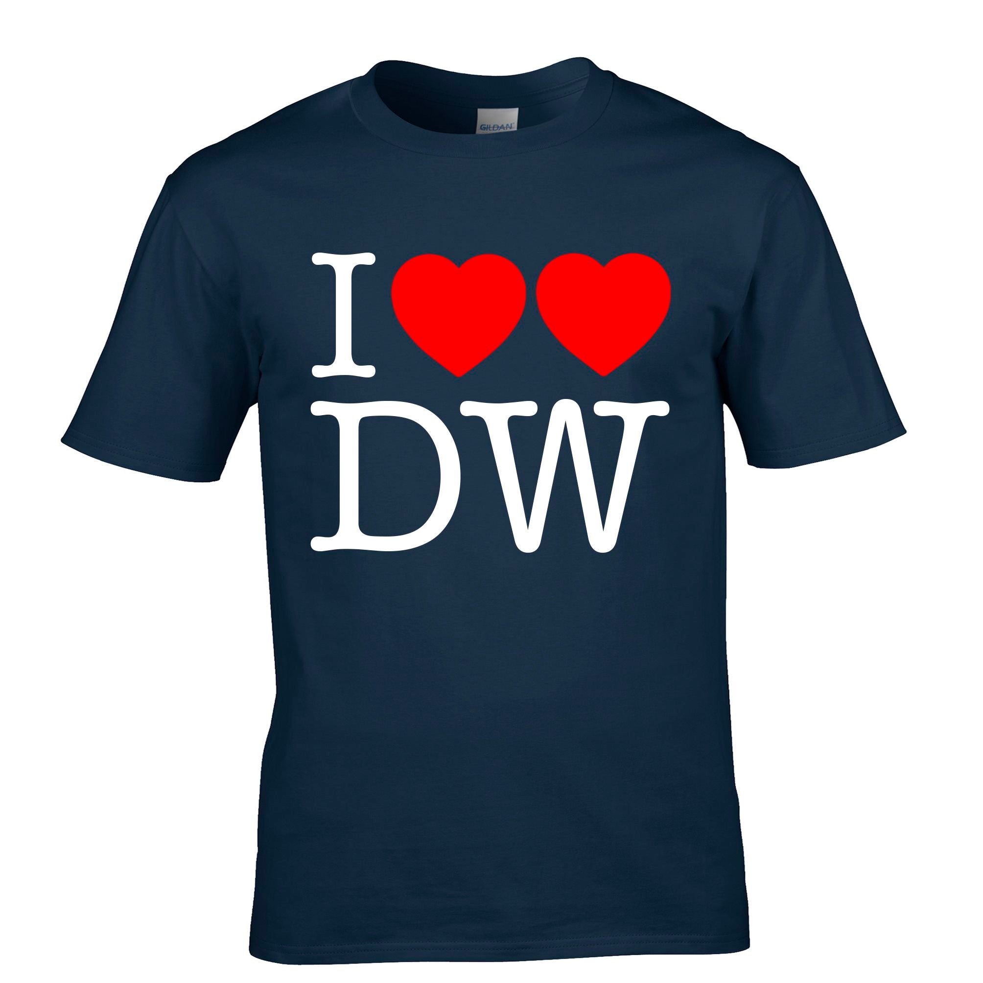 I Love DW T Shirt Two Hearts