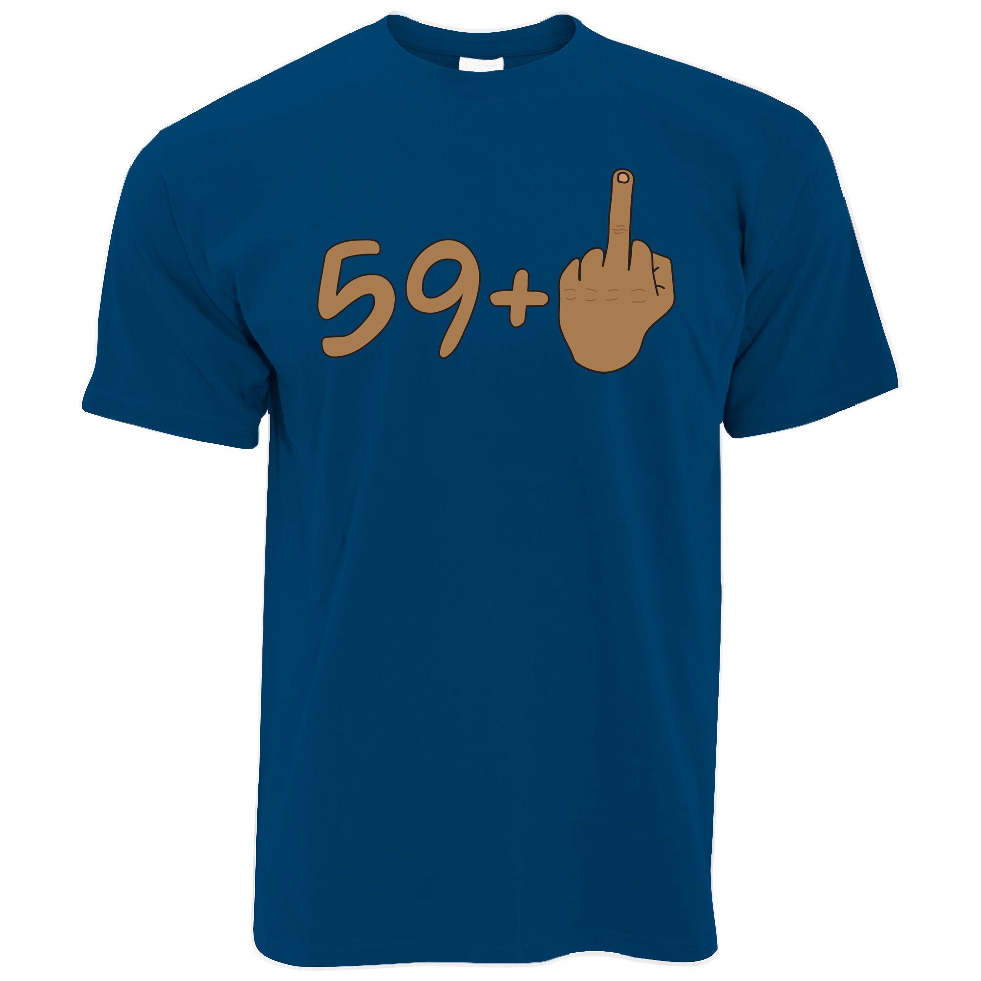 Rude 60th Birthday T Shirt 59 + 1 Gesture (Tan)