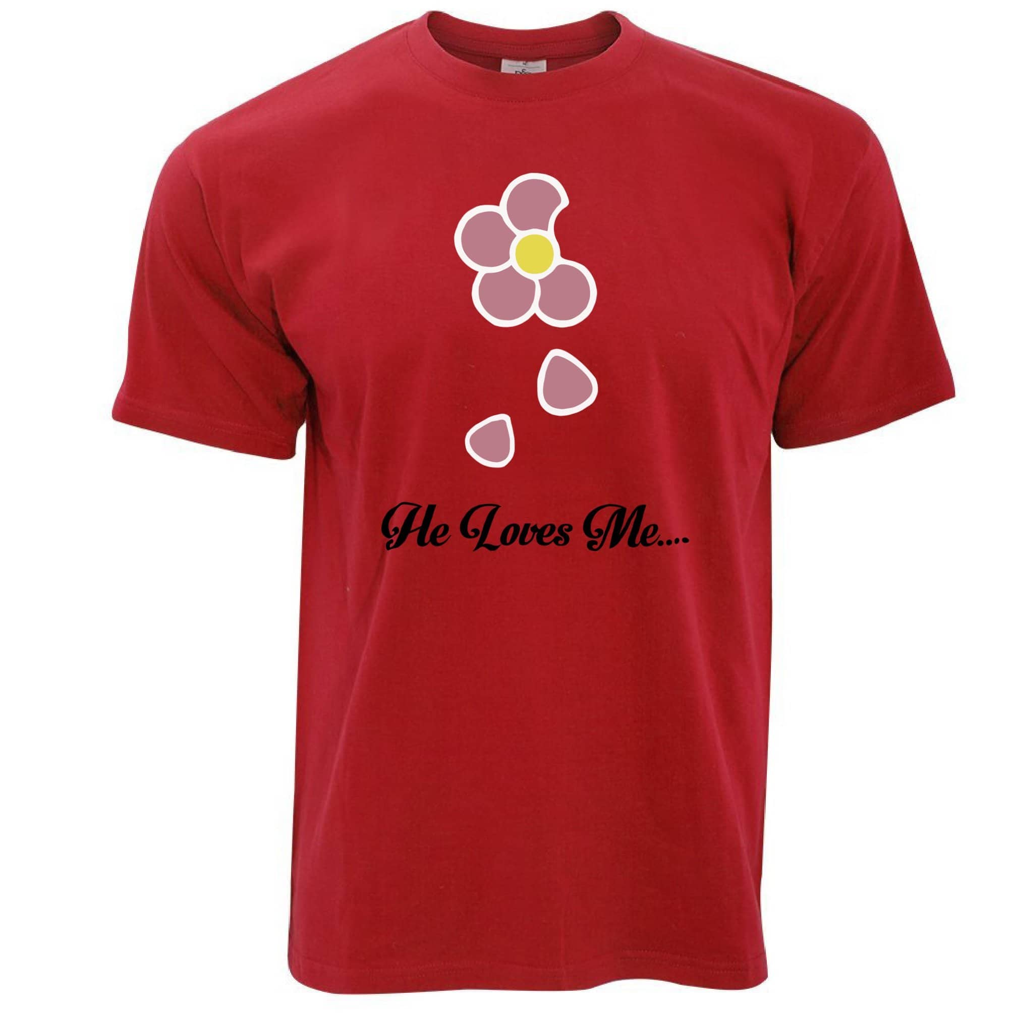 Cute Summer T Shirt He Loves Me... Flower Slogan